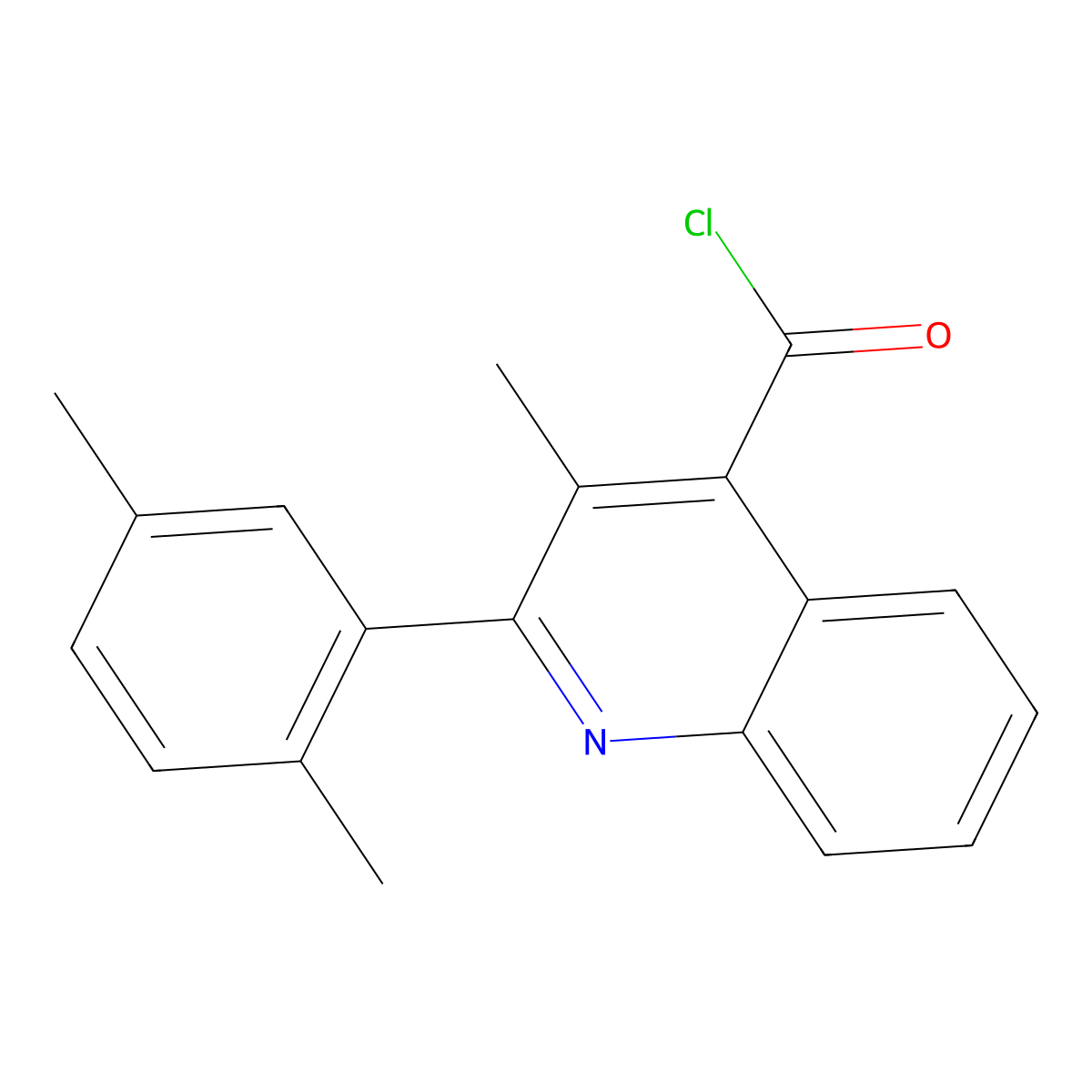 2-(2,5-Dimethylphenyl)-3-methylquinoline-4-carbonyl chloride molecular structure, CAS 1160264-98-1