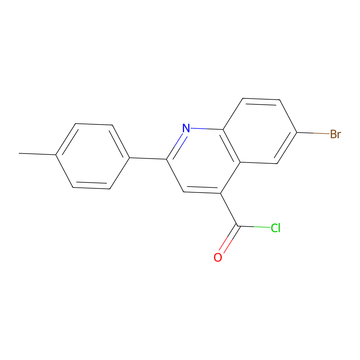 6-Bromo-2-(4-methylphenyl)quinoline-4-carbonyl chloride molecular structure, CAS 1160264-99-2