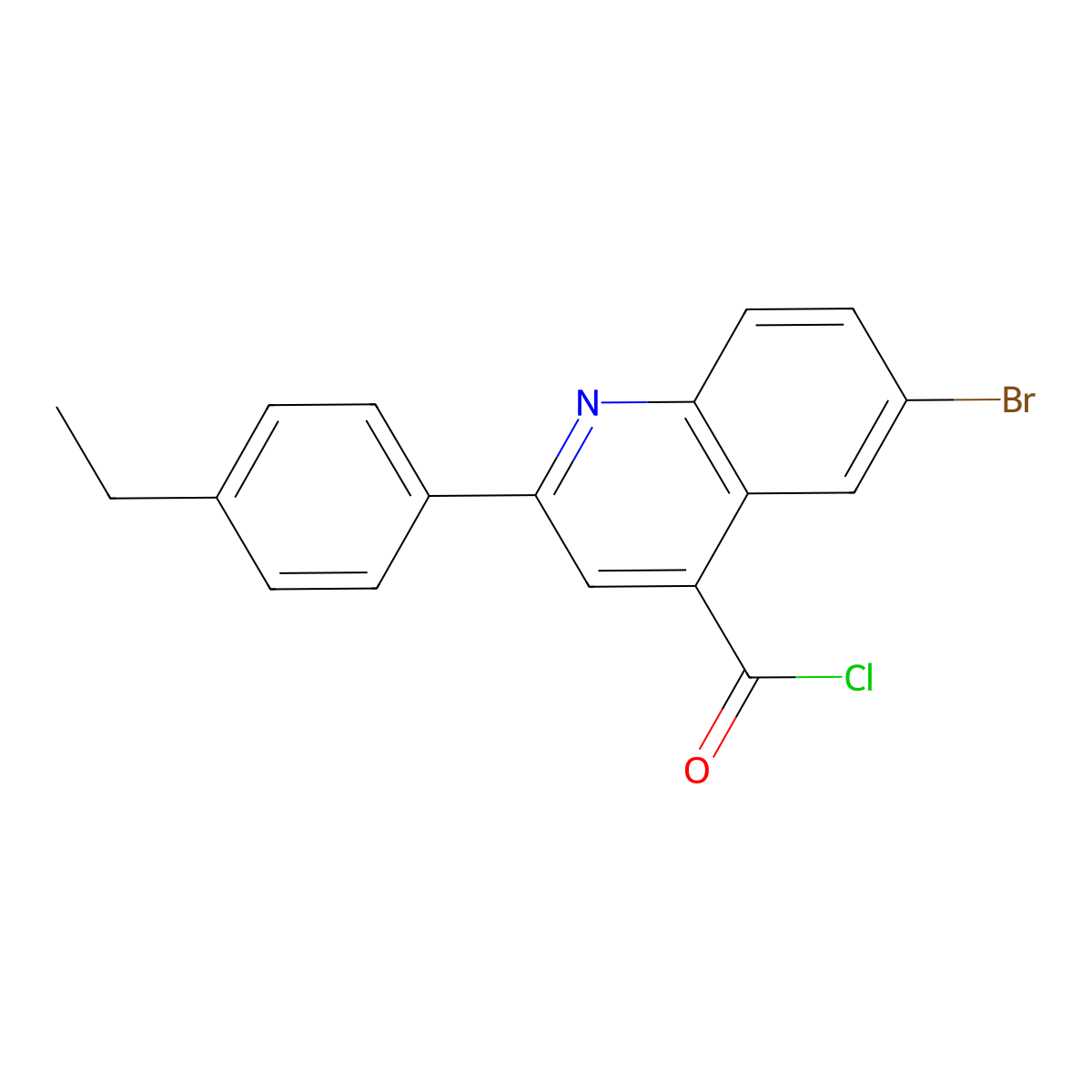 6-Bromo-2-(4-ethylphenyl)quinoline-4-carbonyl chloride molecular structure, CAS 1160265-02-0