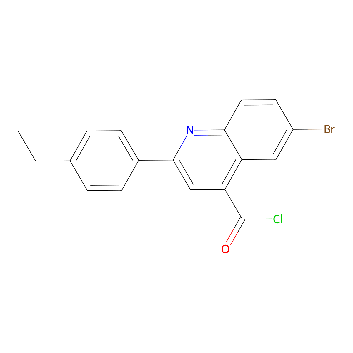 6-Bromo-2-(4-ethylphenyl)quinoline-4-carbonyl chloride molecular structure, CAS 1160265-02-0