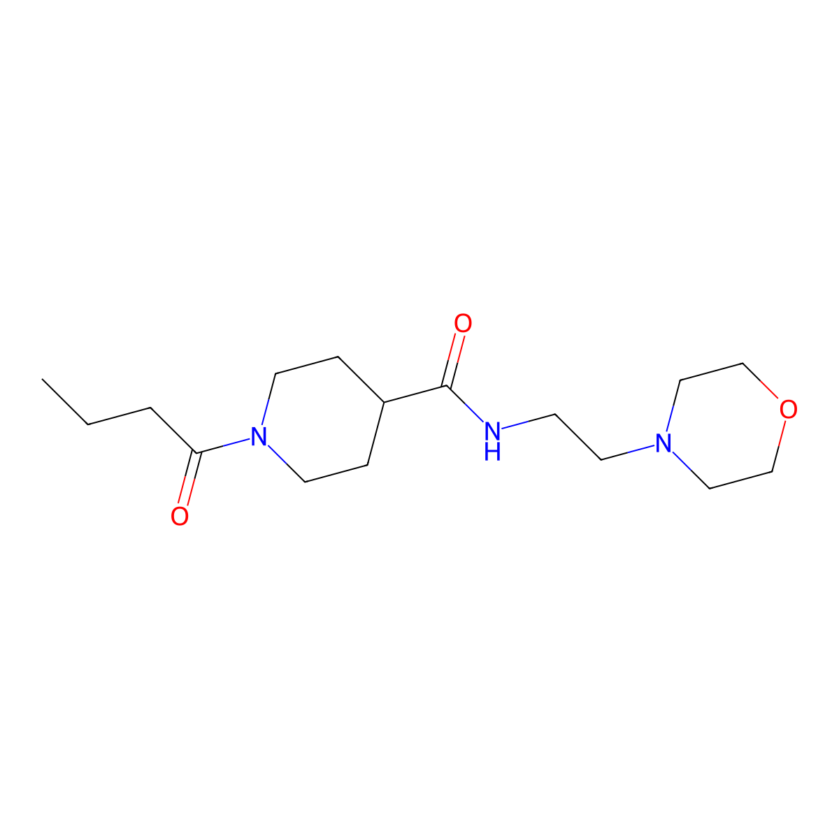 1-butanoyl-N-[2-(morpholin-4-yl)ethyl]piperidine-4-carboxamide molecular structure, CAS 1160270-76-7