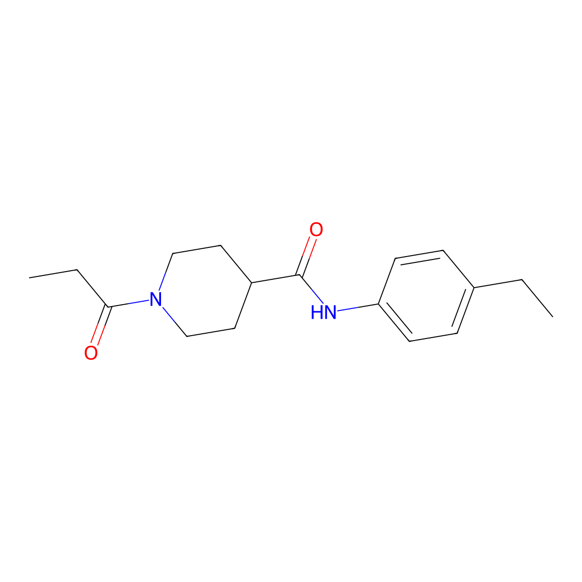N-(4-ethylphenyl)-1-propanoylpiperidine-4-carboxamide molecular structure, CAS 1160270-99-4