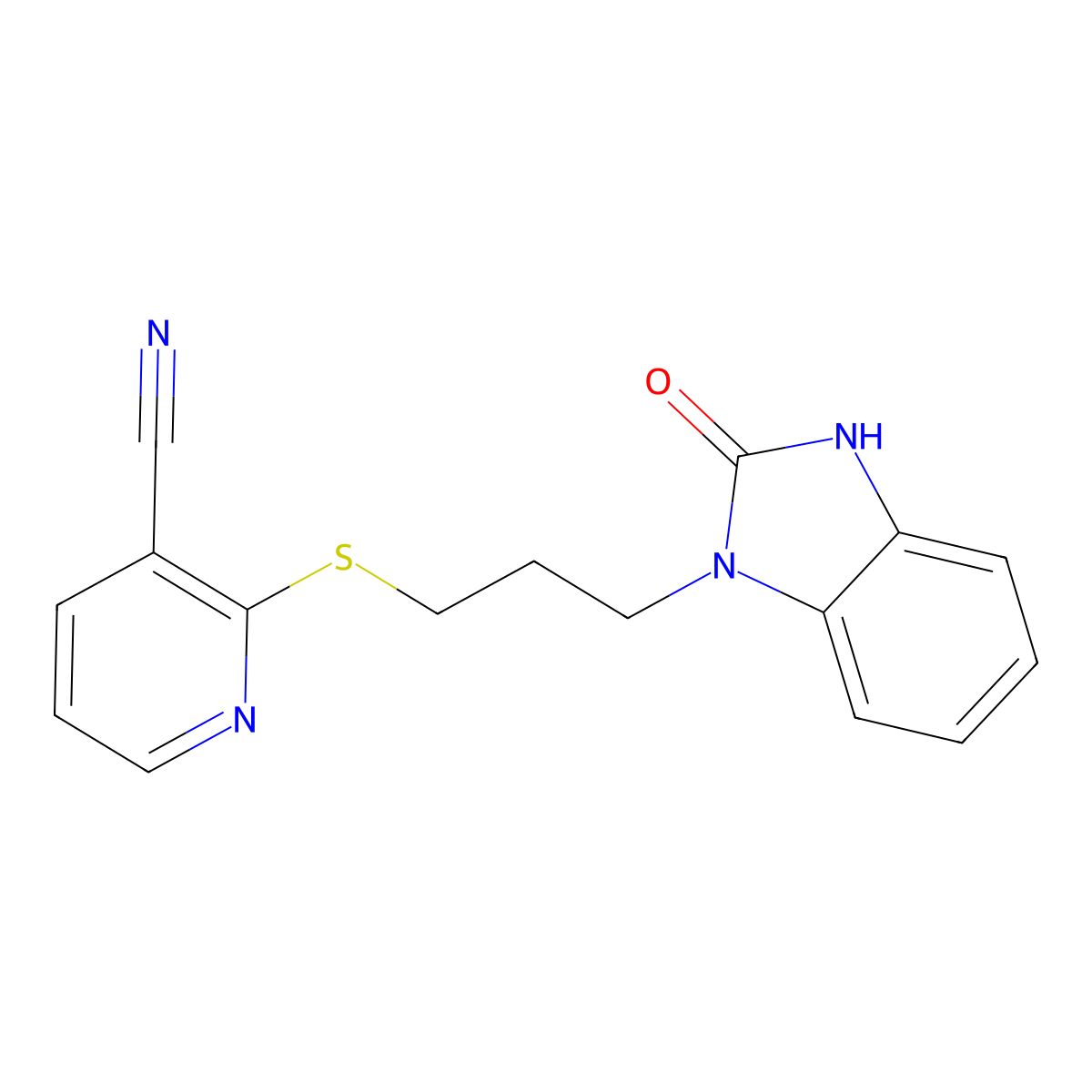 2-{[3-(2-oxo-2,3-dihydro-1H-1,3-benzodiazol-1-yl)propyl]sulfanyl}pyridine-3-carbonitrile molecular structure, CAS 1160271-40-8