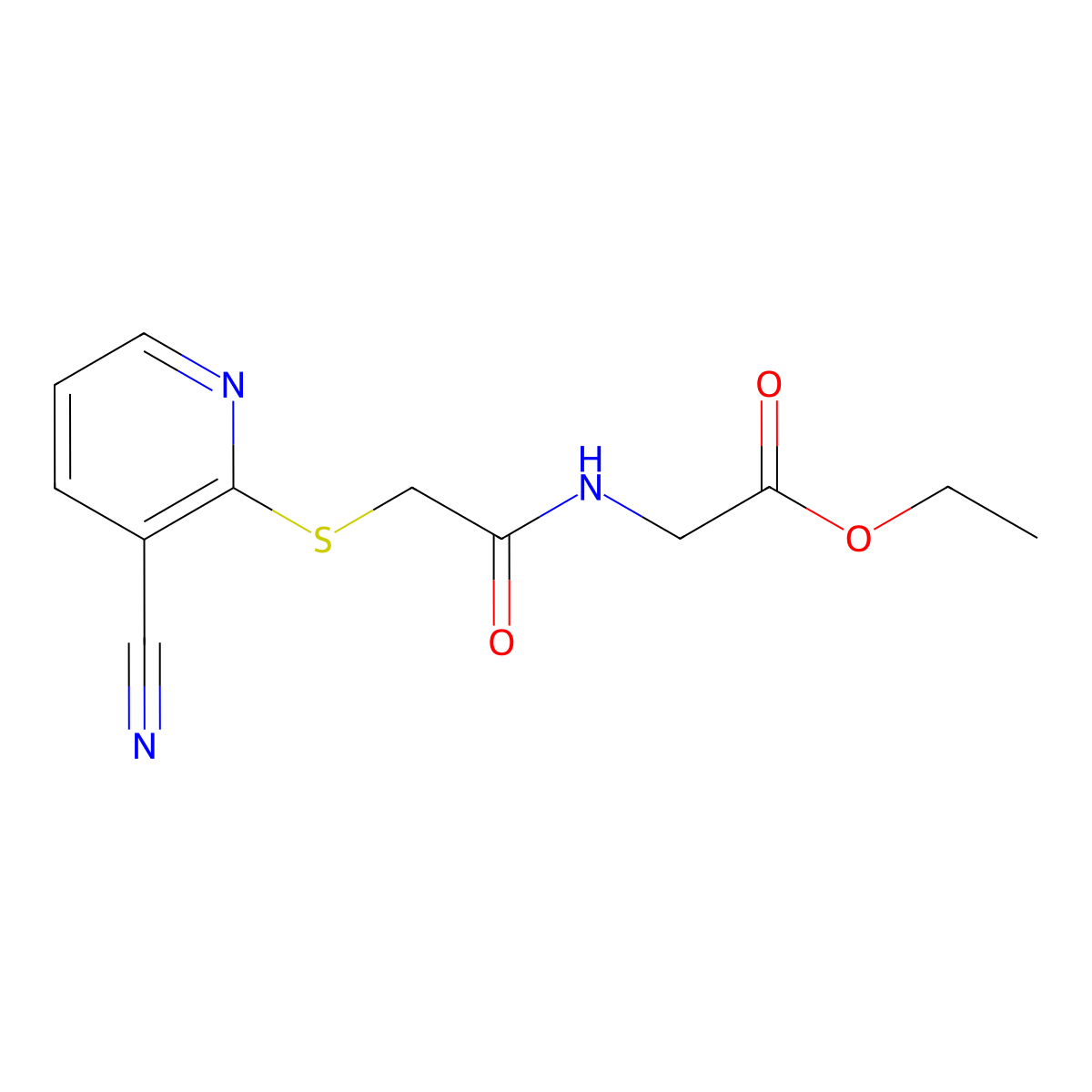 Ethyl 2-{2-[(3-cyanopyridin-2-YL)sulfanyl]acetamido}acetate molecular structure, CAS 1160271-46-4