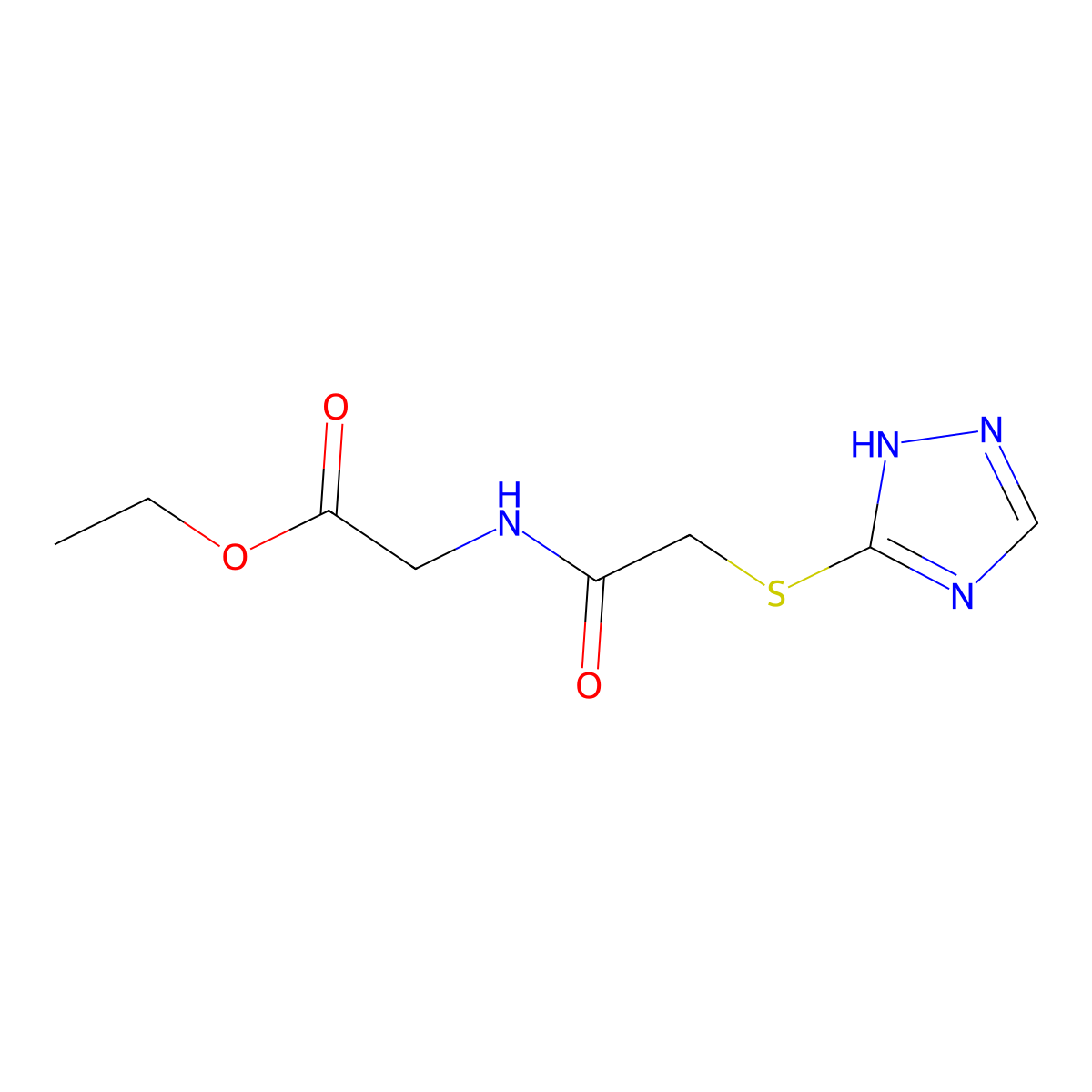 ethyl 2-(2-(4H-1,2,4-triazol-3-ylthio)acetylamino)acetate molecular structure, CAS 1160271-55-5