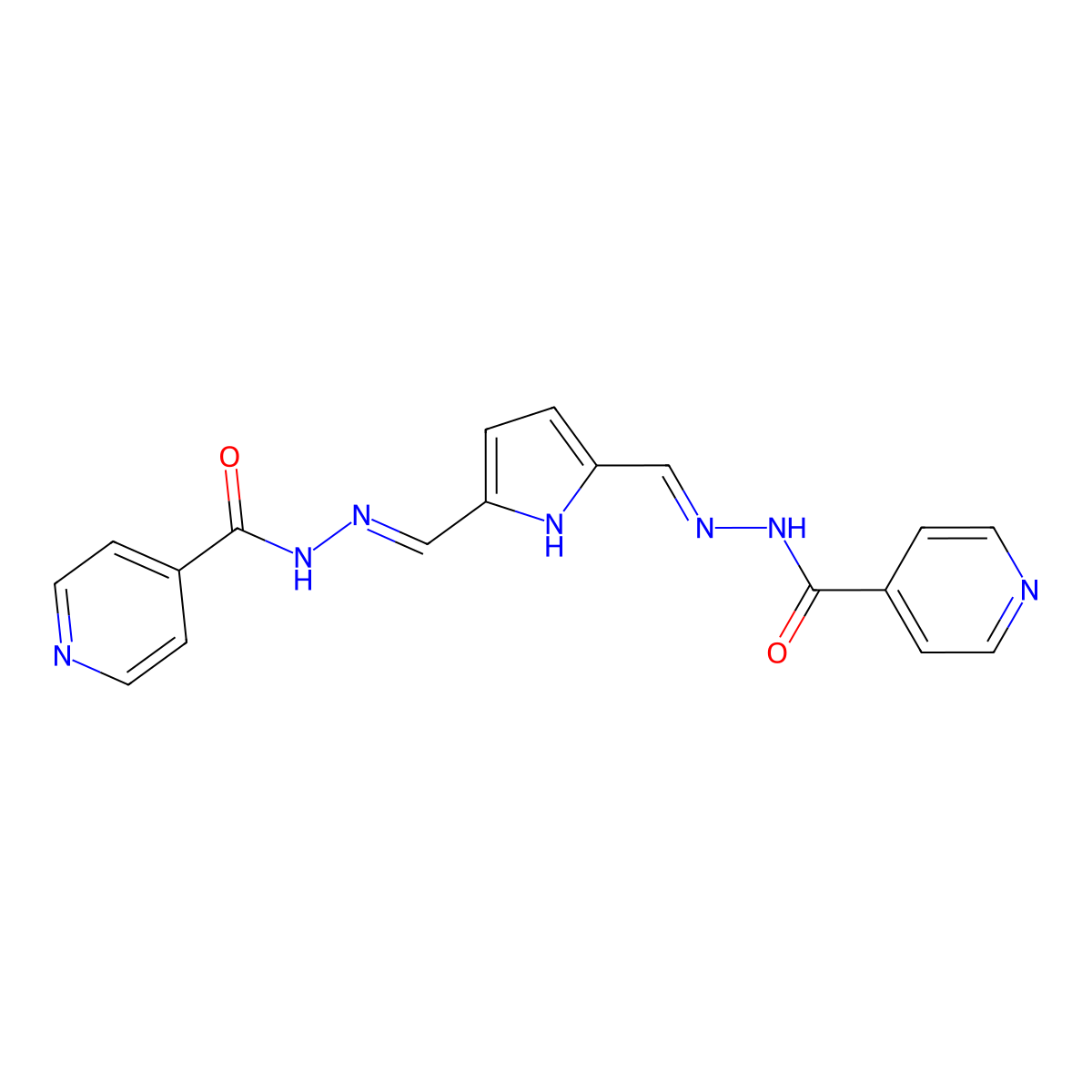 N',N''-(1H-Pyrrole-2,5-diyldimethanylylidene)di(pyridine-4-carbohydrazide) molecular structure, CAS 1160274-31-6