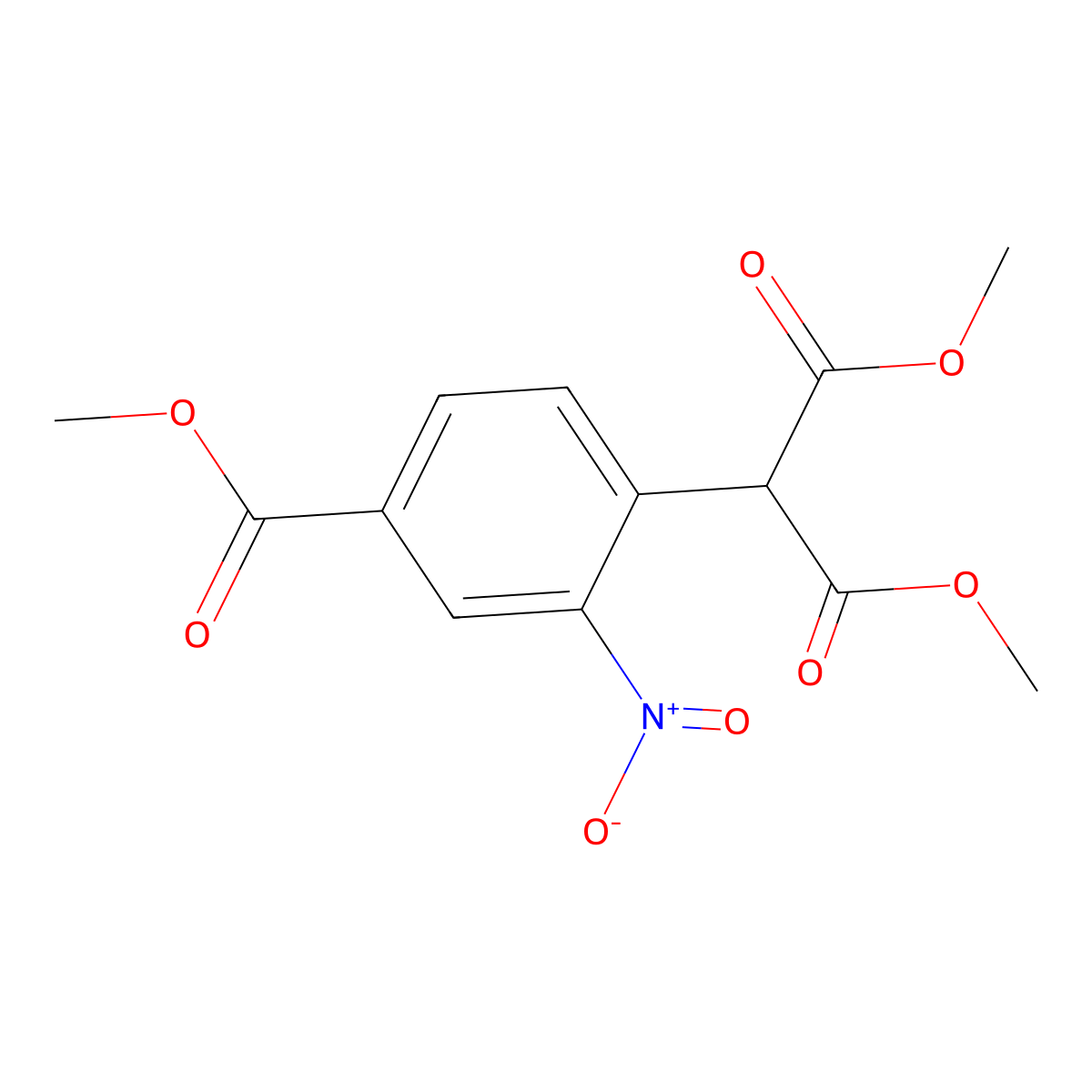 1,3-Dimethyl 2-(4-(methoxycarbonyl)-2-nitrophenyl)propanedioate molecular structure, CAS 1160293-27-5