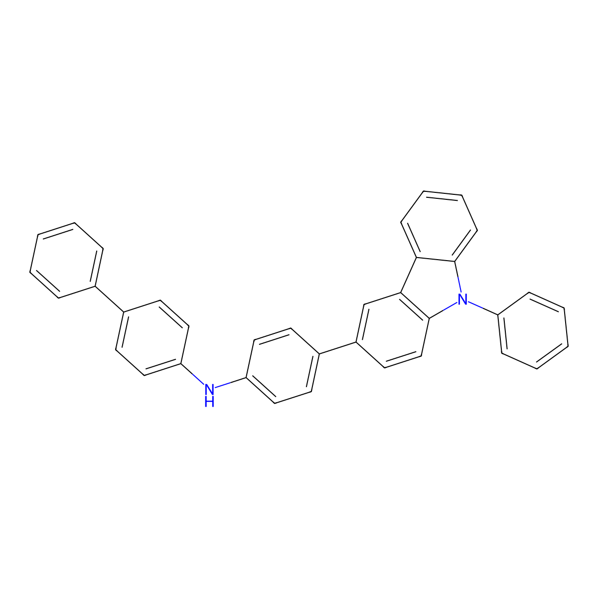 3-(4-(4-Biphenylylamino)phenyl)-9-phenylcarbazole molecular structure, CAS 1160294-96-1