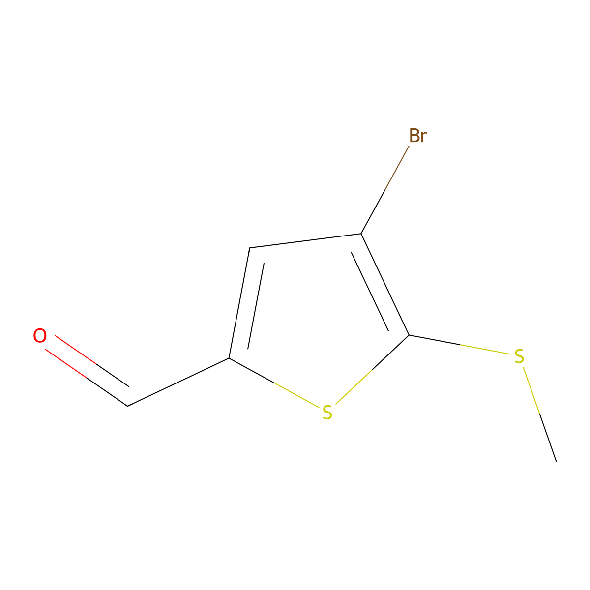 4-Bromo-5-(methylthio)thiophene-2-carbaldehyde molecular structure, CAS 1160308-11-1