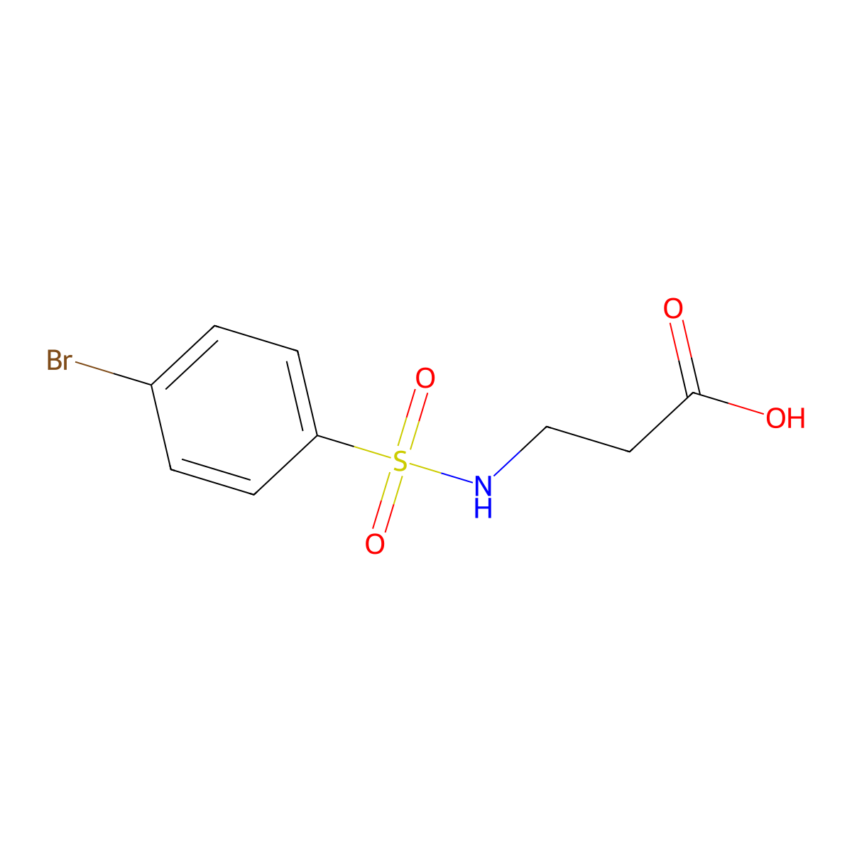 3-{[(4-Bromophenyl)sulfonyl]amino}propanoic acid molecular structure, CAS 116035-58-6