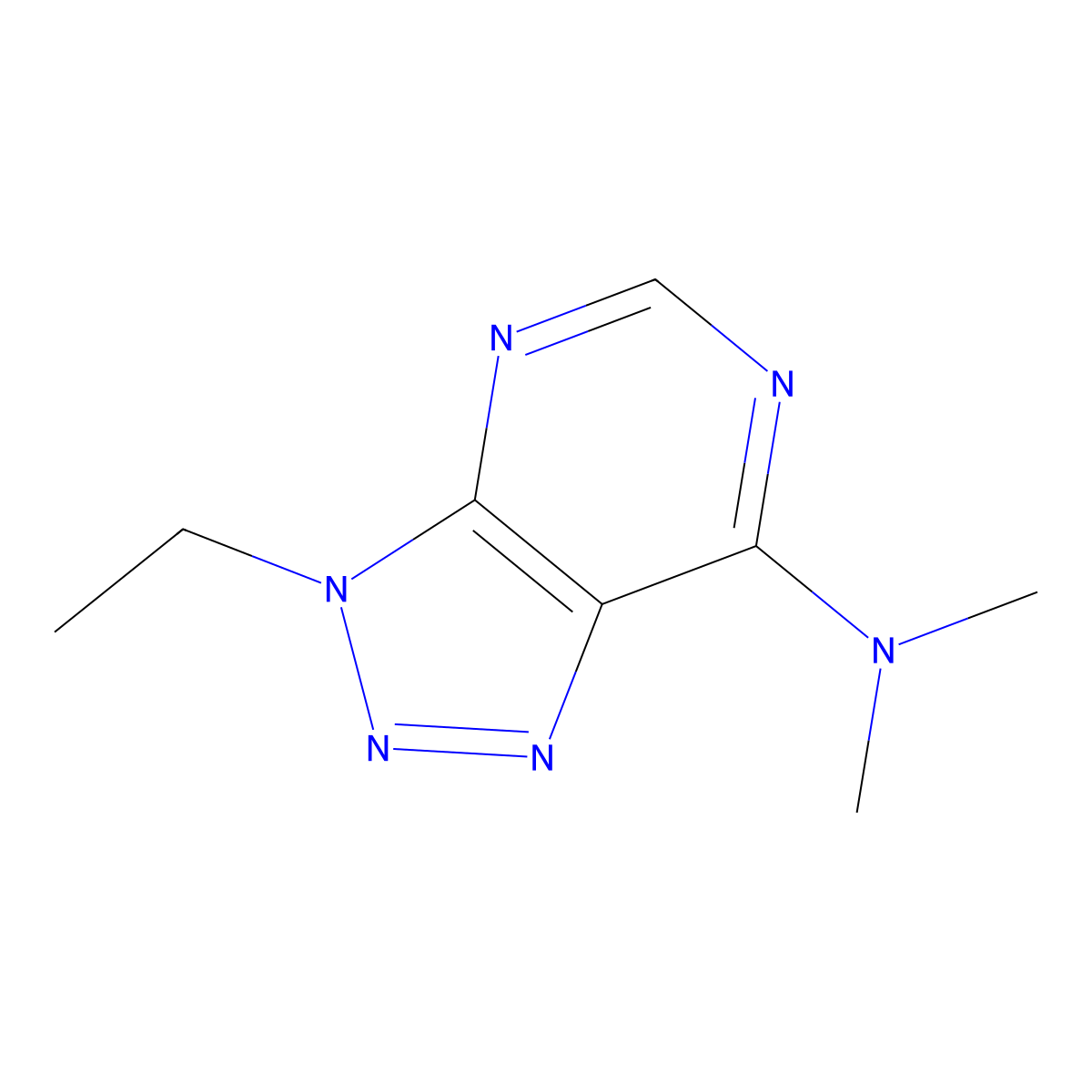 3-ethyl-N,N-dimethyltriazolo[4,5-d]pyrimidin-7-amine molecular structure, CAS 116035-67-7