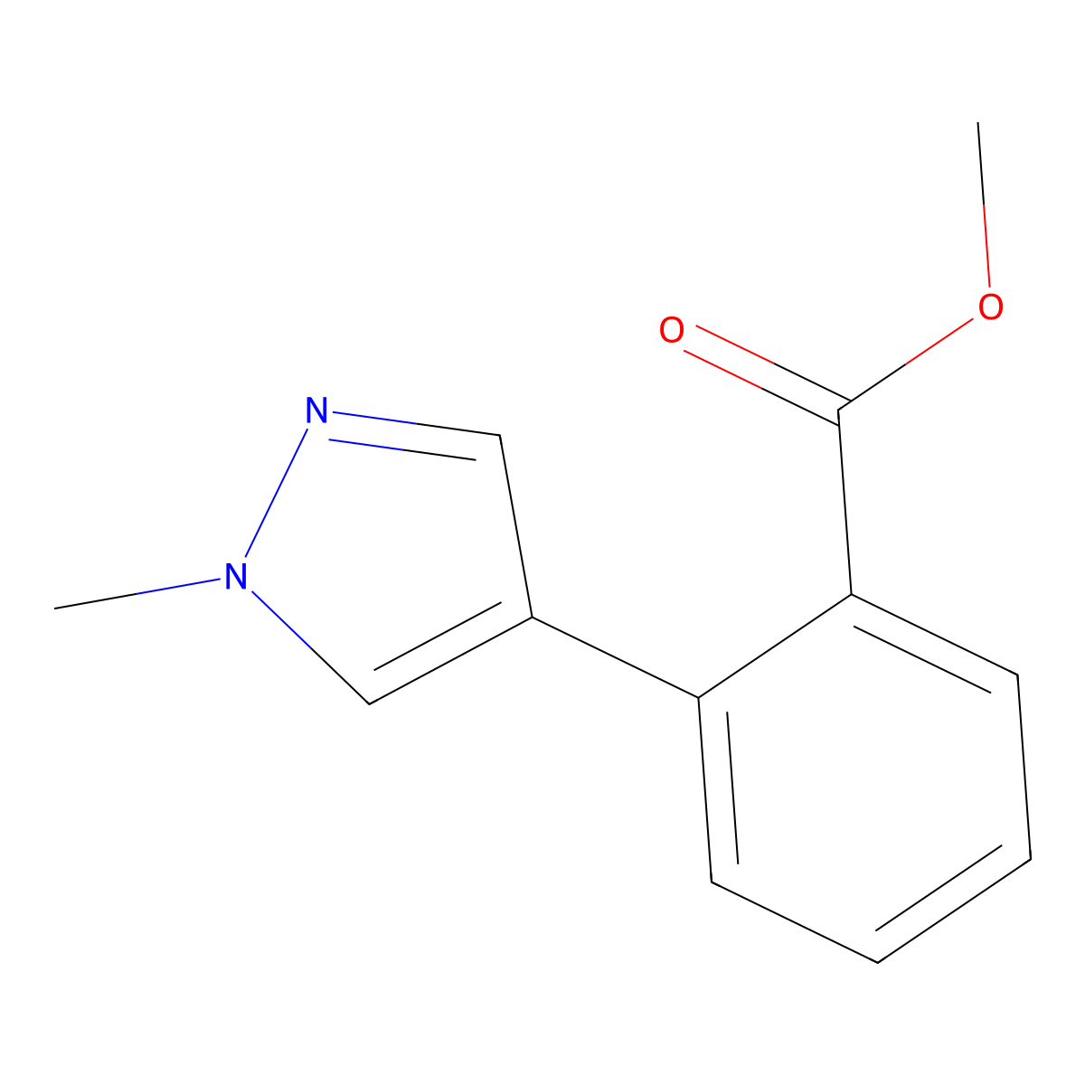 Methyl2-(1-methylpyrazol-4-yl)benzoate molecular structure, CAS 1160395-66-3