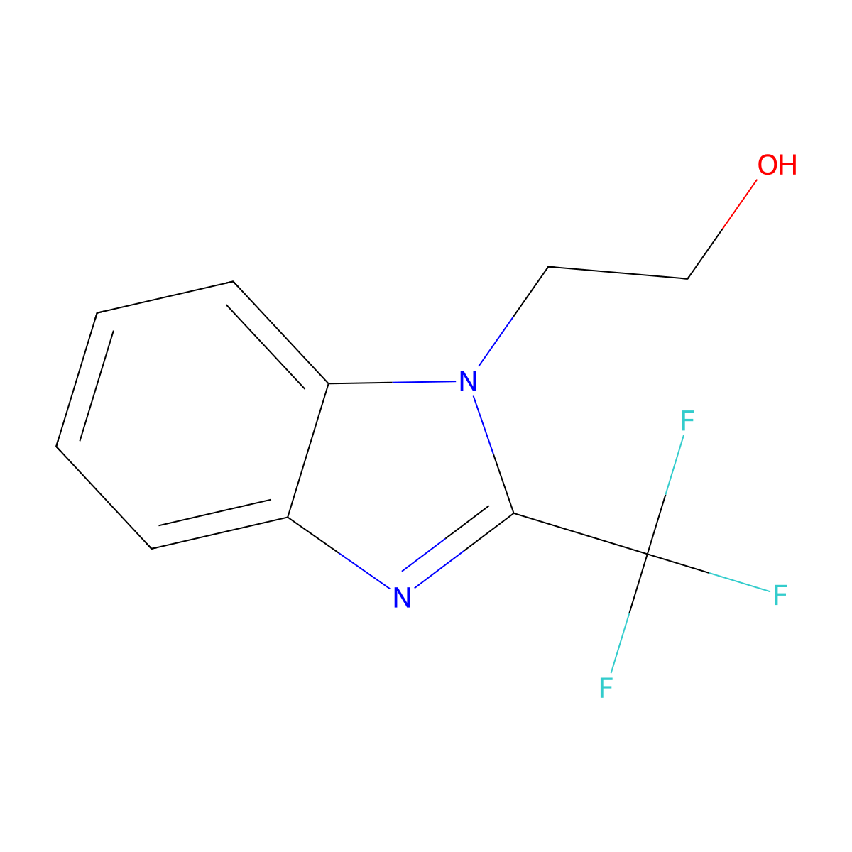 2-[2-(trifluoromethyl)-1H-1,3-benzimidazol-1-yl]-1-ethanol molecular structure, CAS 116040-98-3