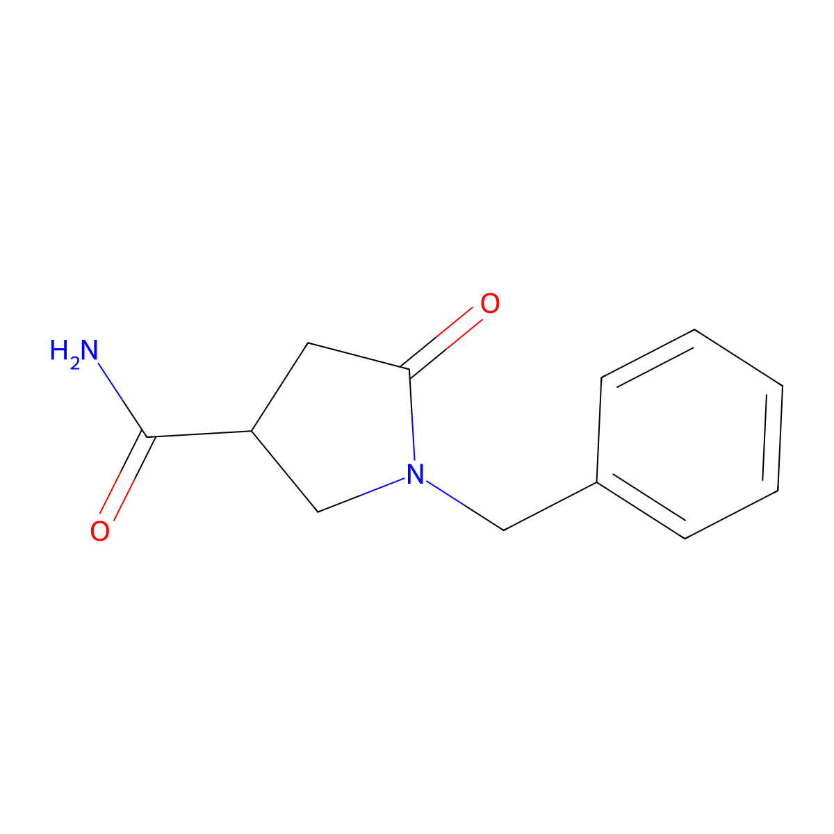 1-Benzyl-5-oxopyrrolidine-3-carboxamide molecular structure, CAS 116041-19-1