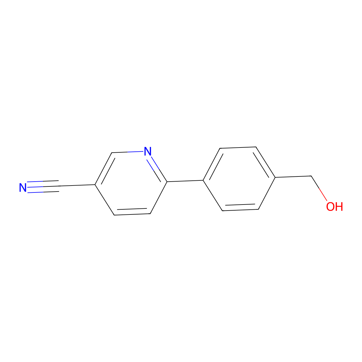 6-(4-(Hydroxymethyl)phenyl)nicotinonitrile molecular structure, CAS 1160430-70-5