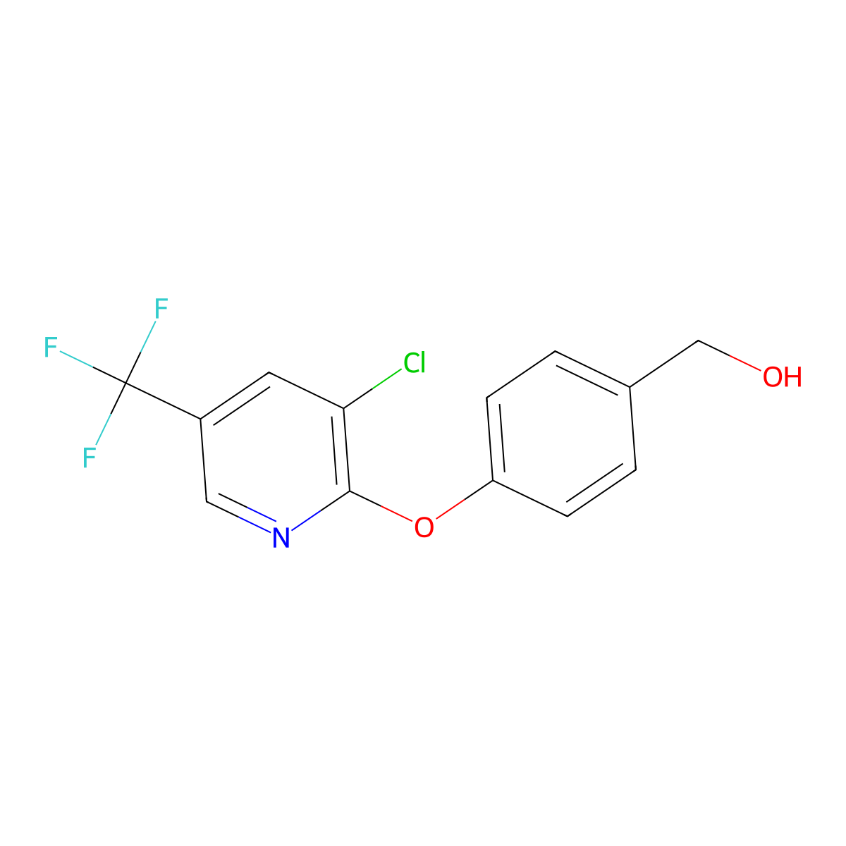 (4-{[3-Chloro-5-(trifluoromethyl)pyridin-2-yl]oxy}phenyl)methanol molecular structure, CAS 1160430-73-8