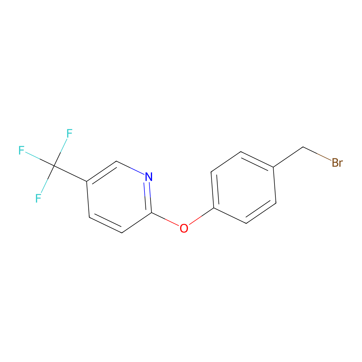 2-(4-(Bromomethyl)phenoxy)-5-(trifluoromethyl)pyridine molecular structure, CAS 1160430-95-4