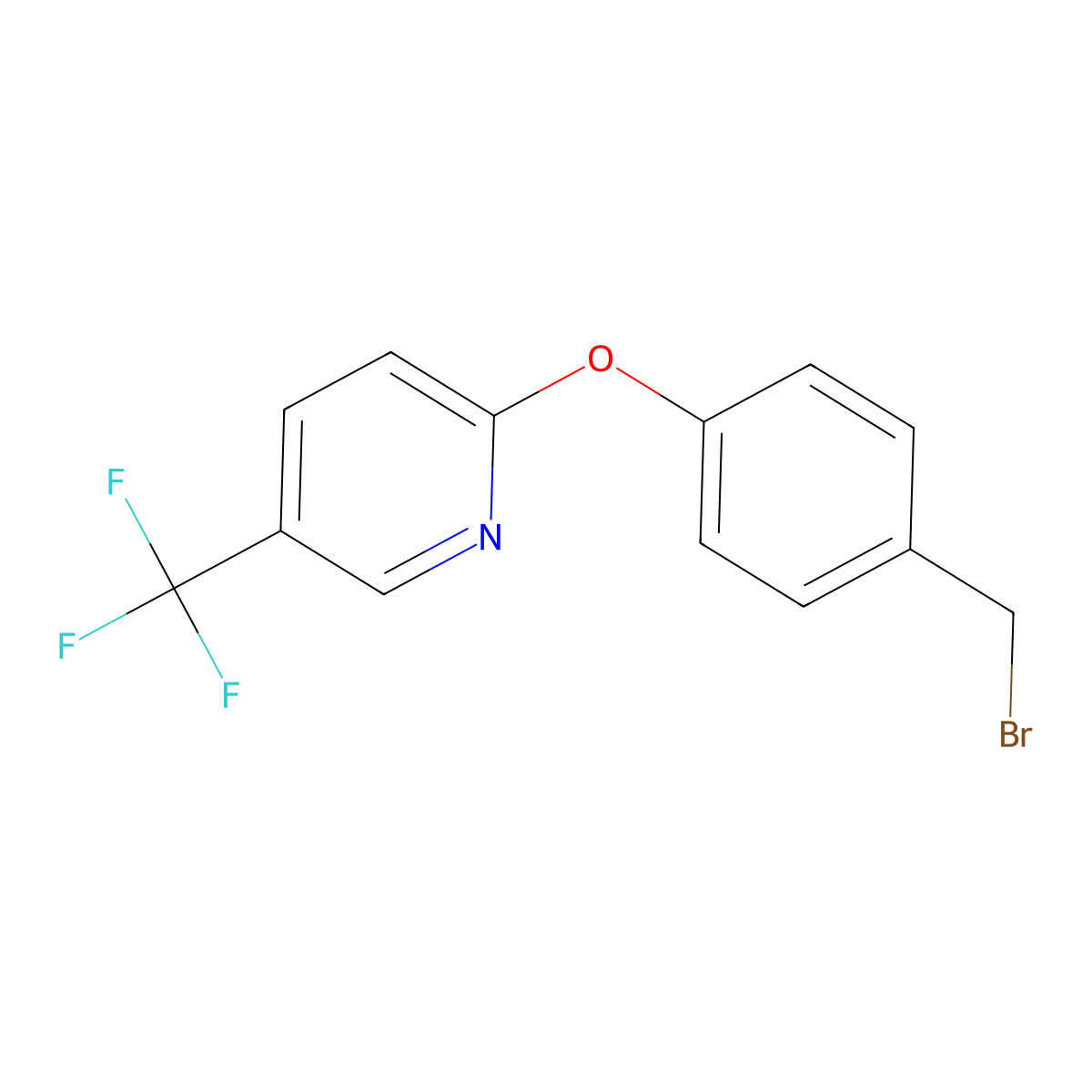2-(4-(Bromomethyl)phenoxy)-5-(trifluoromethyl)pyridine molecular structure, CAS 1160430-95-4