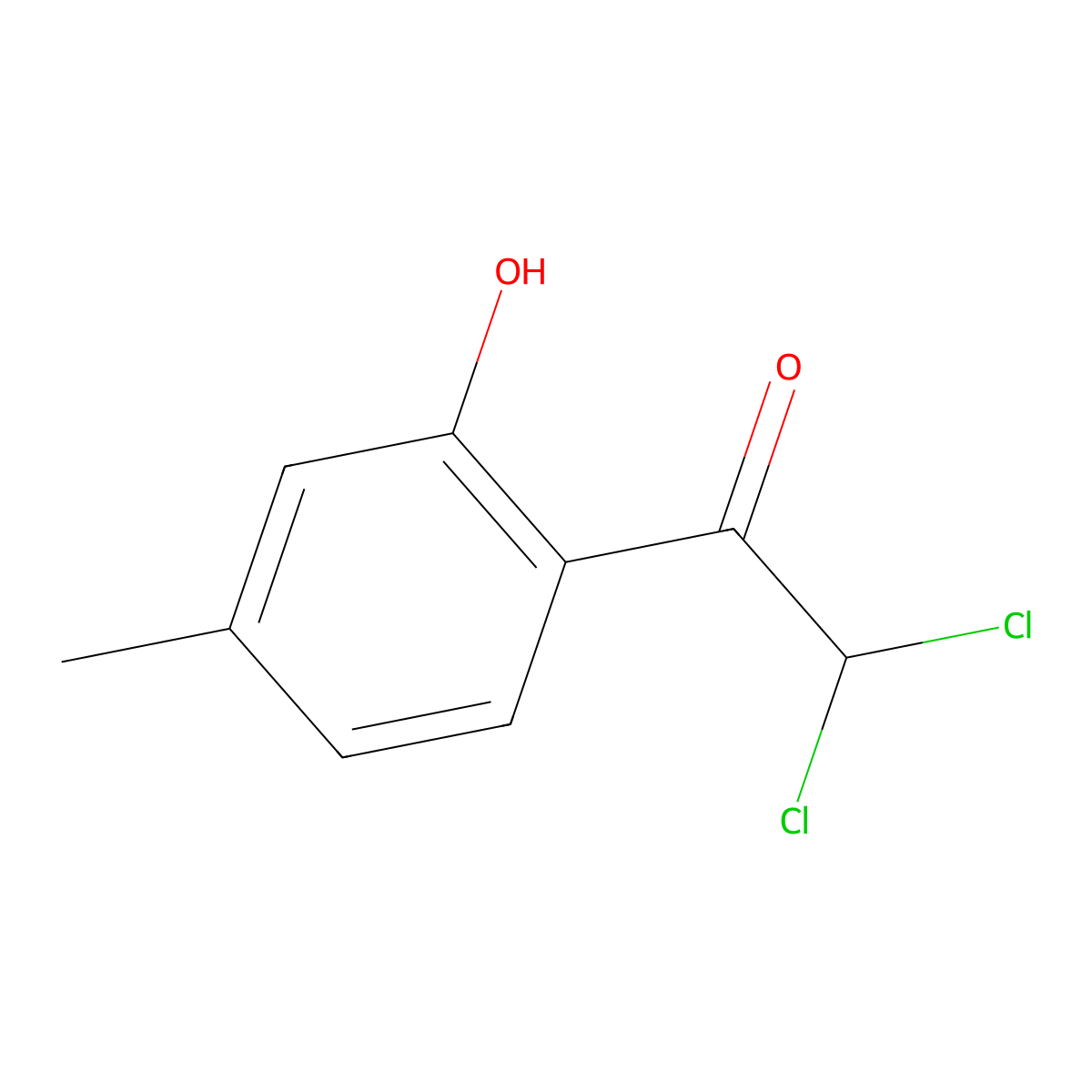 2,2-Dichloro-1-(2-hydroxy-4-methylphenyl)ethan-1-one molecular structure, CAS 116046-02-7