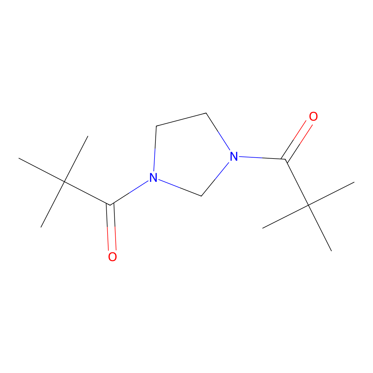 Imidazolidine, 1,3-bis(2,2-dimethyl-1-oxopropyl)- molecular structure, CAS 116046-91-4