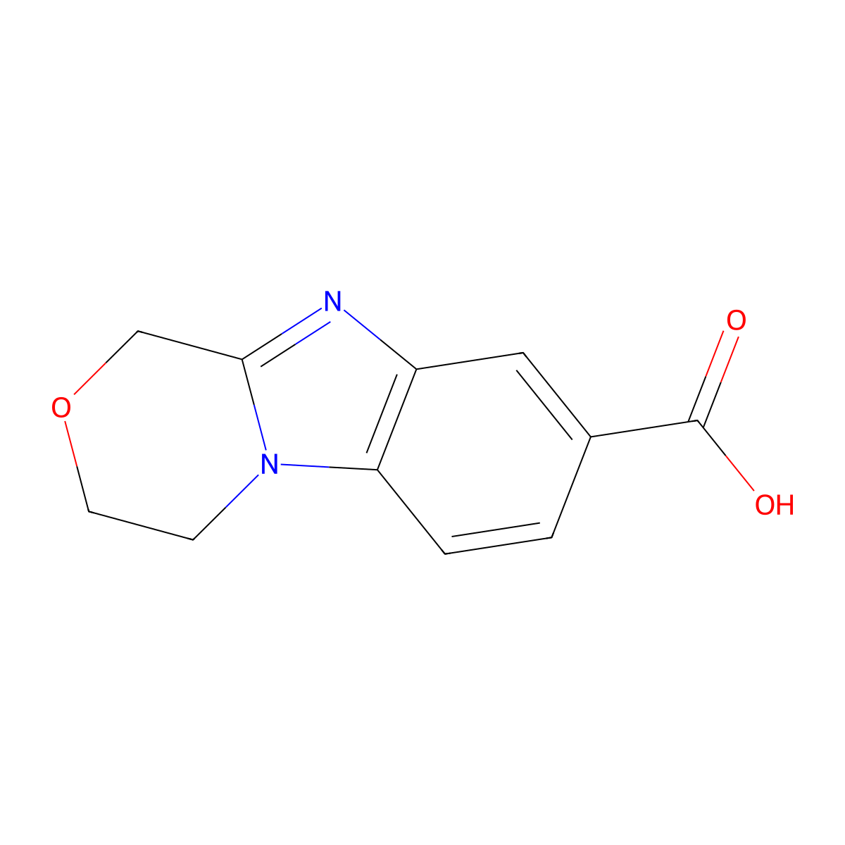 3,4-dihydro-1H-[1,4]oxazino[4,3-a]benzimidazole-8-carboxylic acid molecular structure, CAS 1160472-54-7