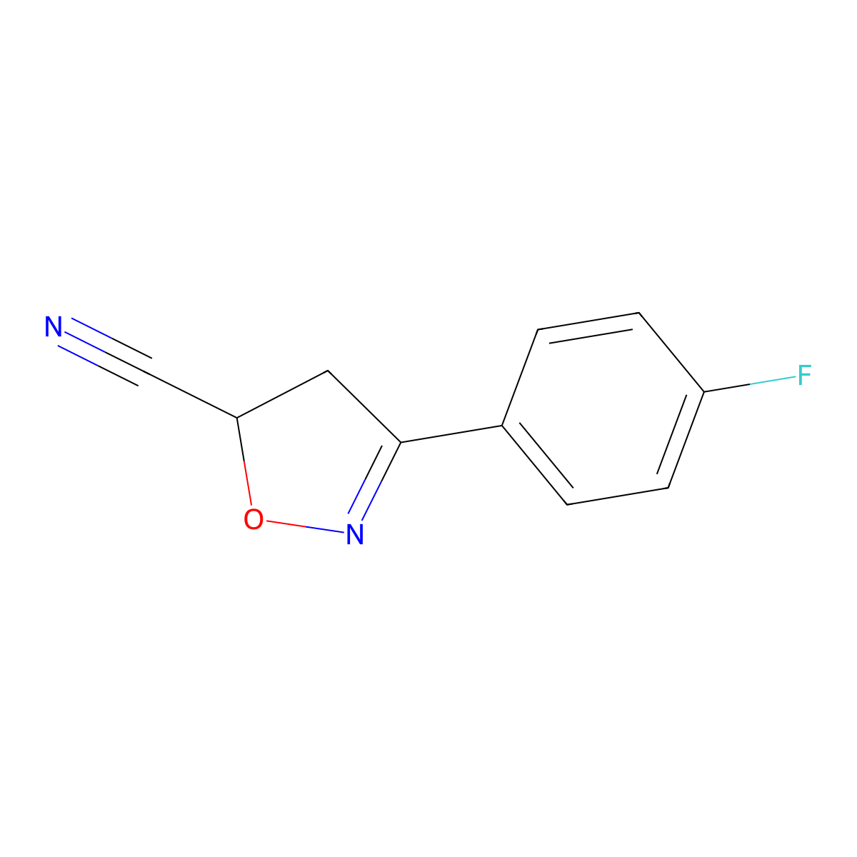 3-(4-Fluorophenyl)-4,5-dihydroisoxazole-5-carbonitrile molecular structure, CAS 1160472-60-5