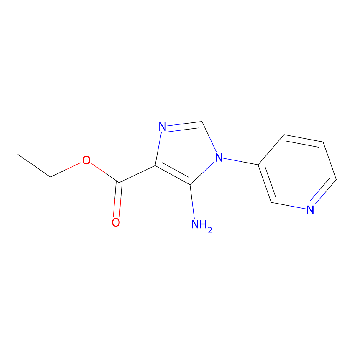 ethyl 5-amino-1-(pyridin-3-yl)-1H-imidazole-4-carboxylate molecular structure, CAS 1160472-66-1