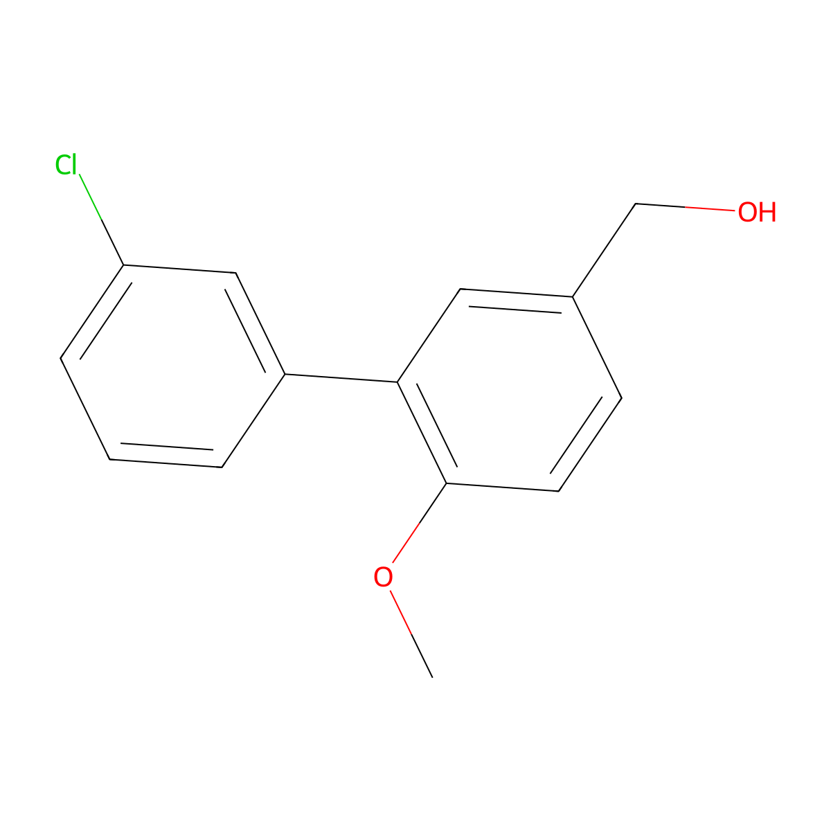 3'-Chloro-6-methoxy[1,1'-biphenyl]-3-methanol molecular structure, CAS 1160472-69-4