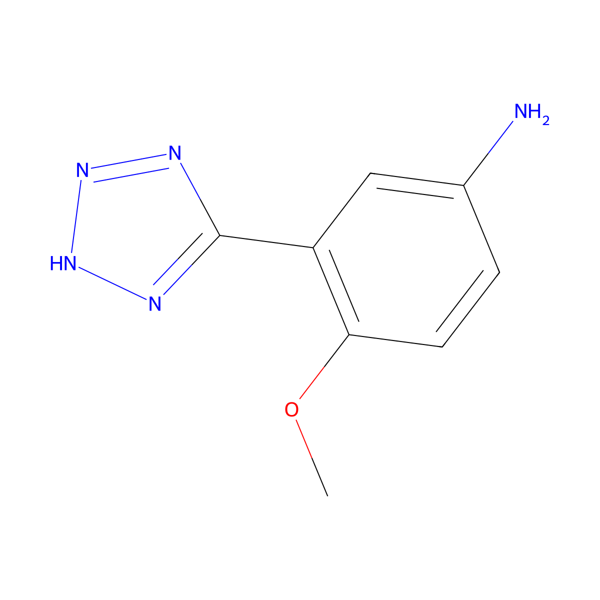 4-Methoxy-3-(1H-1,2,3,4-tetrazol-5-yl)aniline molecular structure, CAS 1160472-93-4