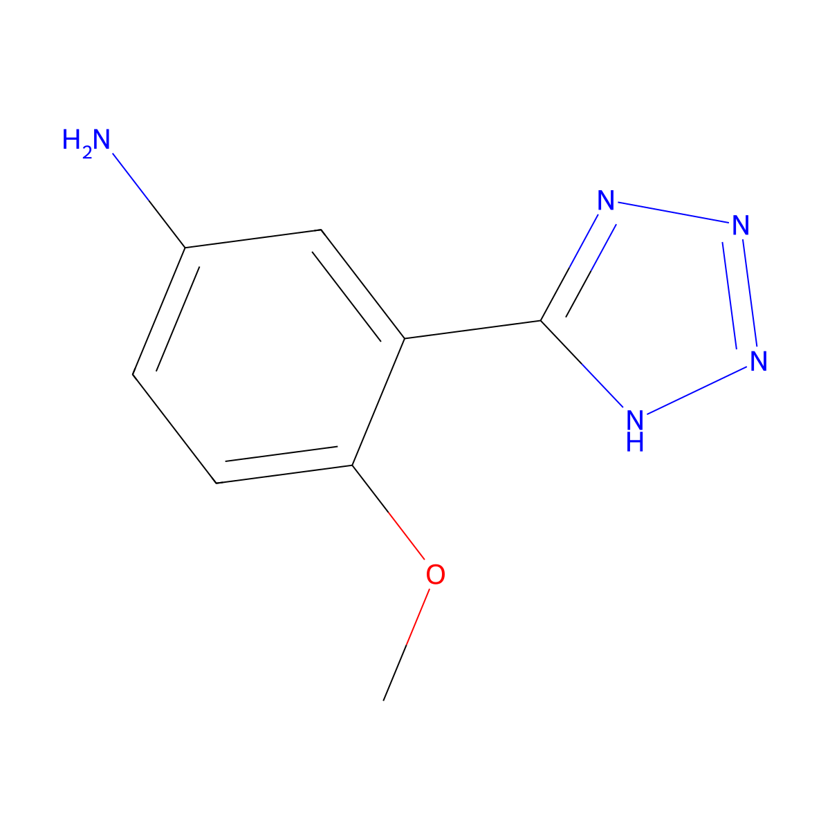 4-Methoxy-3-(1H-1,2,3,4-tetrazol-5-yl)aniline molecular structure, CAS 1160472-93-4