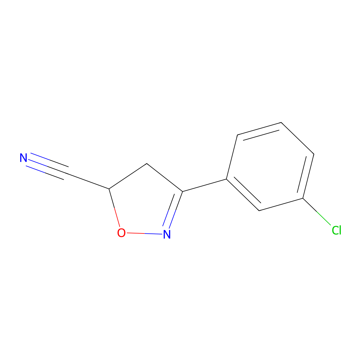 3-(3-Chlorophenyl)-4,5-dihydroisoxazole-5-carbonitrile molecular structure, CAS 1160473-09-5