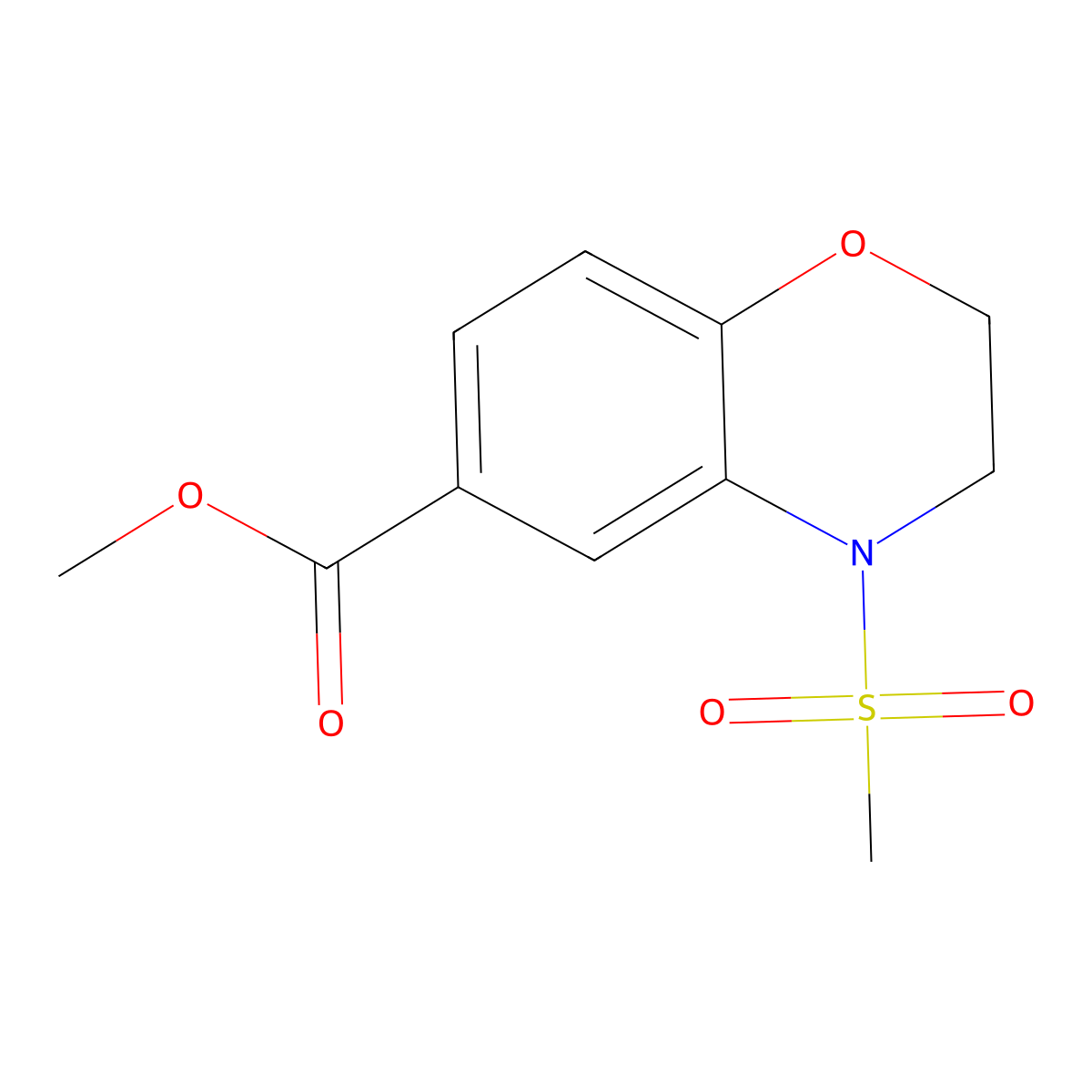 methyl 4-(methylsulfonyl)-3,4-dihydro-2H-1,4-benzoxazine-6-carboxylate molecular structure, CAS 1160474-62-3