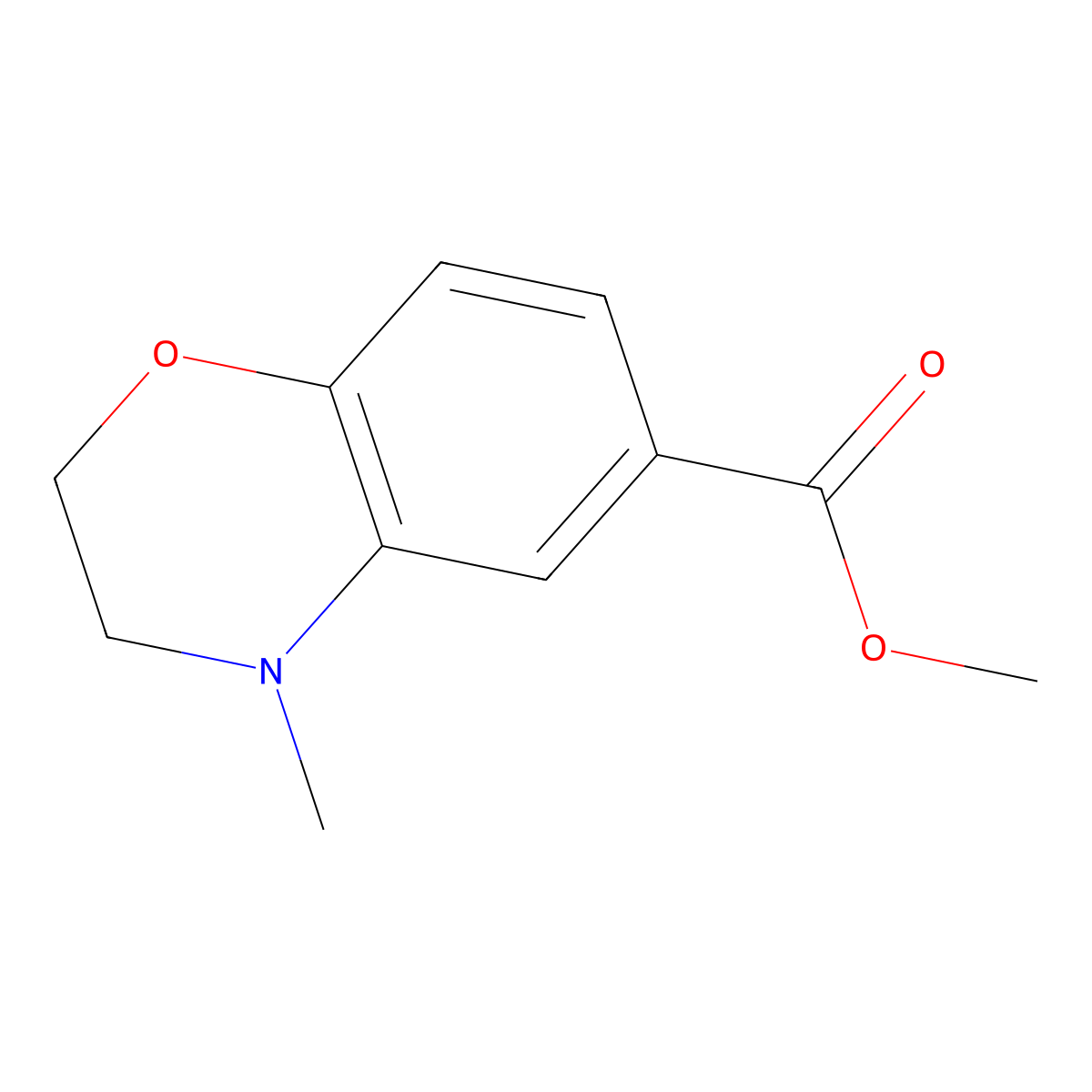methyl 4-methyl-3,4-dihydro-2H-1,4-benzoxazine-6-carboxylate molecular structure, CAS 1160474-64-5
