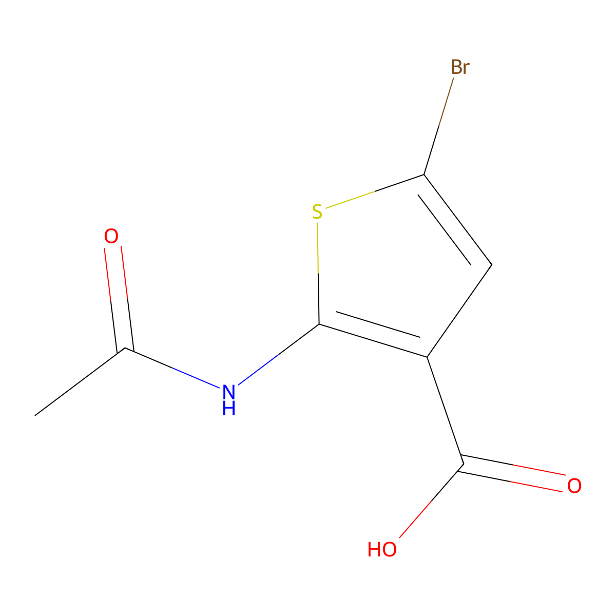 2-(Acetylamino)-5-bromo-3-thiophenecarboxylic acid molecular structure, CAS 1160474-66-7