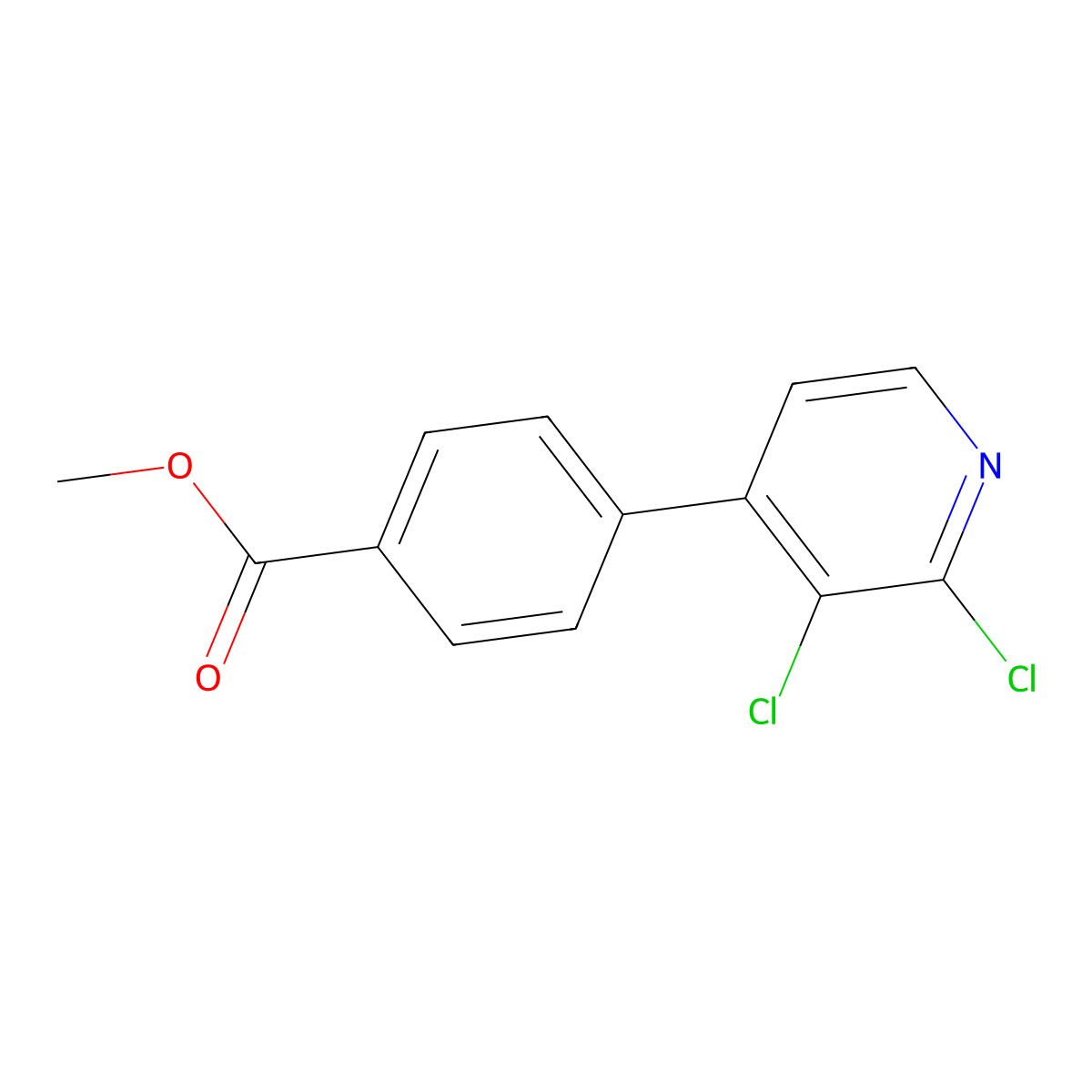Methyl 4-(2,3-dichloropyridin-4-yl)benzoate molecular structure, CAS 1160474-76-9