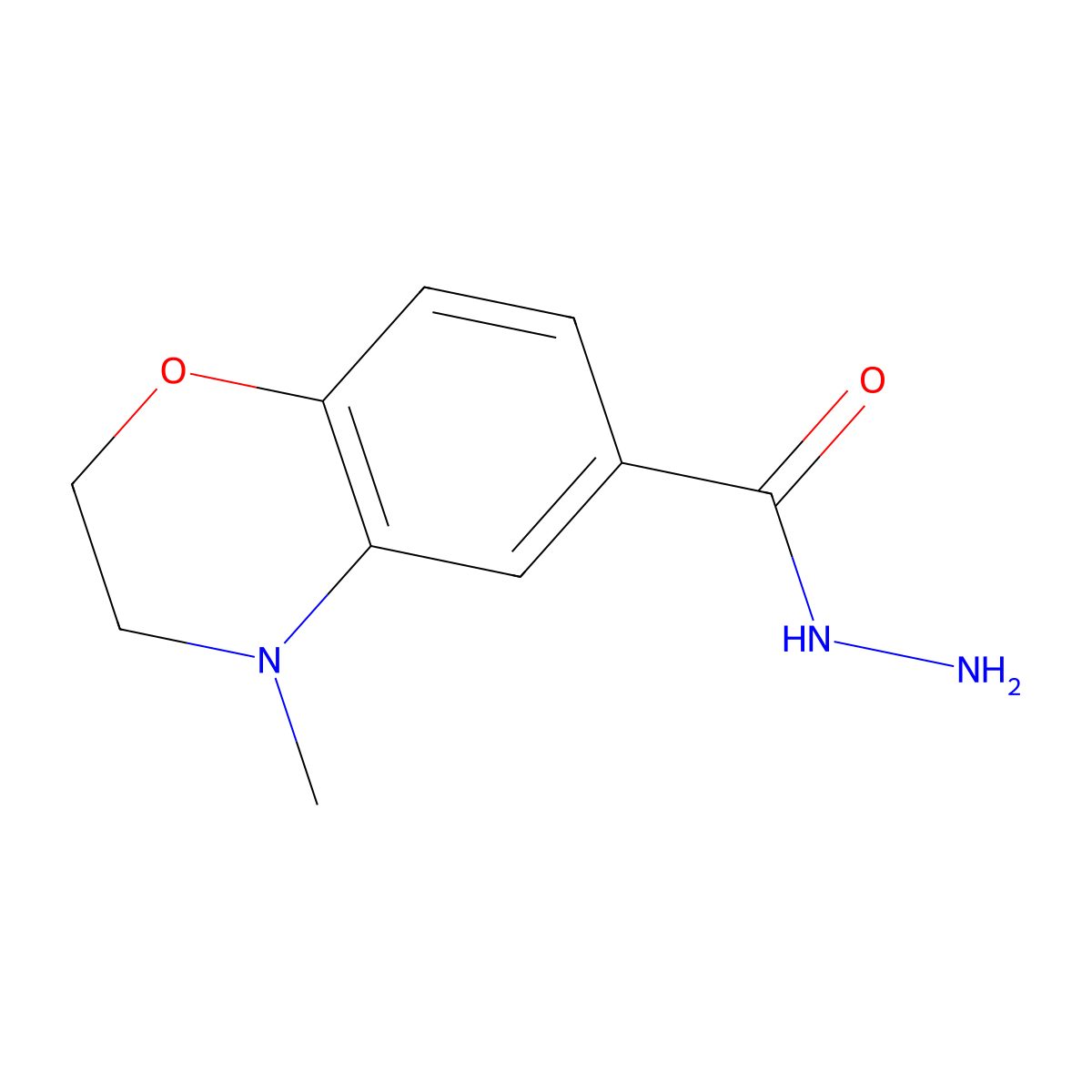4-methyl-3,4-dihydro-2H-1,4-benzoxazine-6-carbohydrazide molecular structure, CAS 1160474-78-1