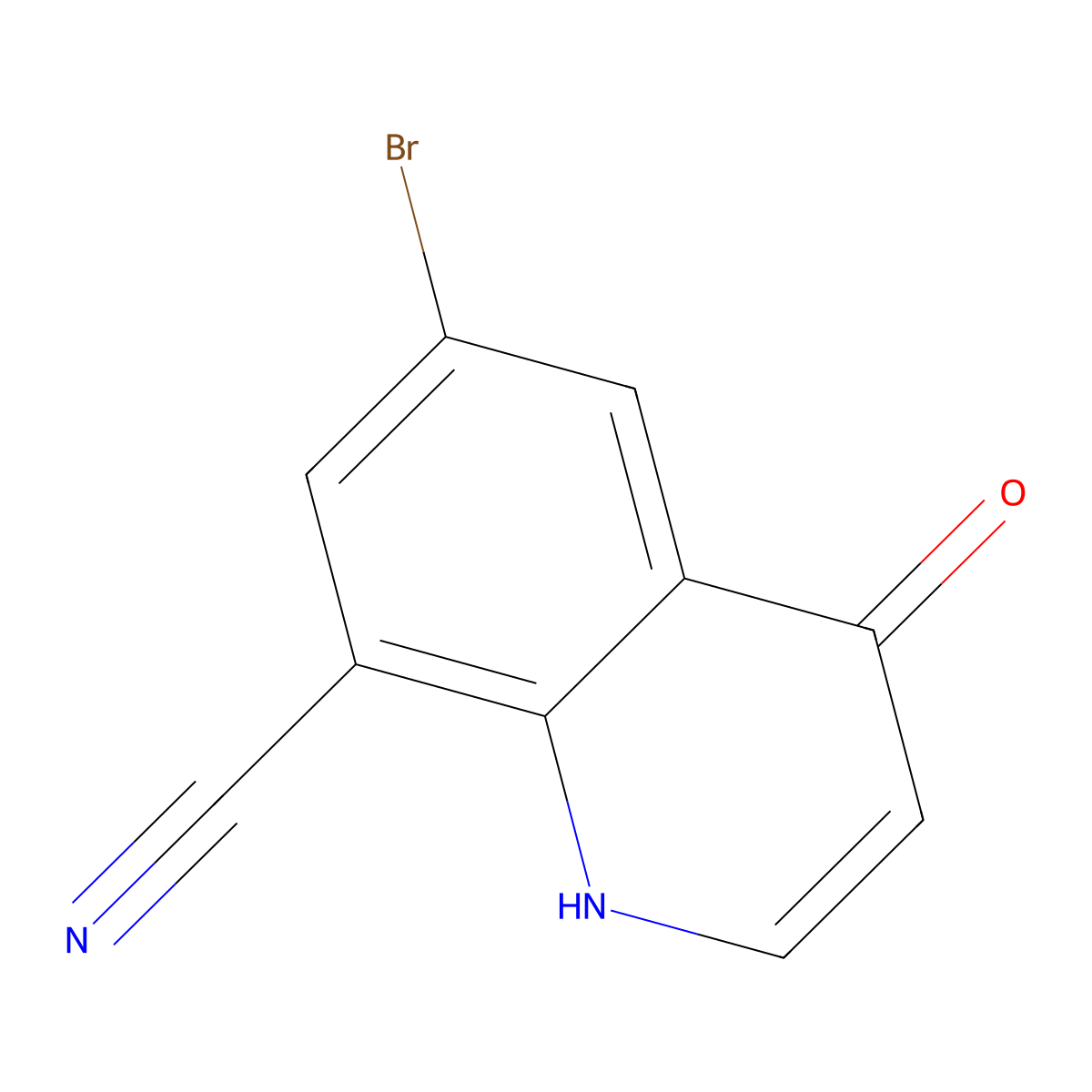 6-Bromo-4-oxo-1,4-dihydro-8-quinolinecarbonitrile molecular structure, CAS 1160474-80-5