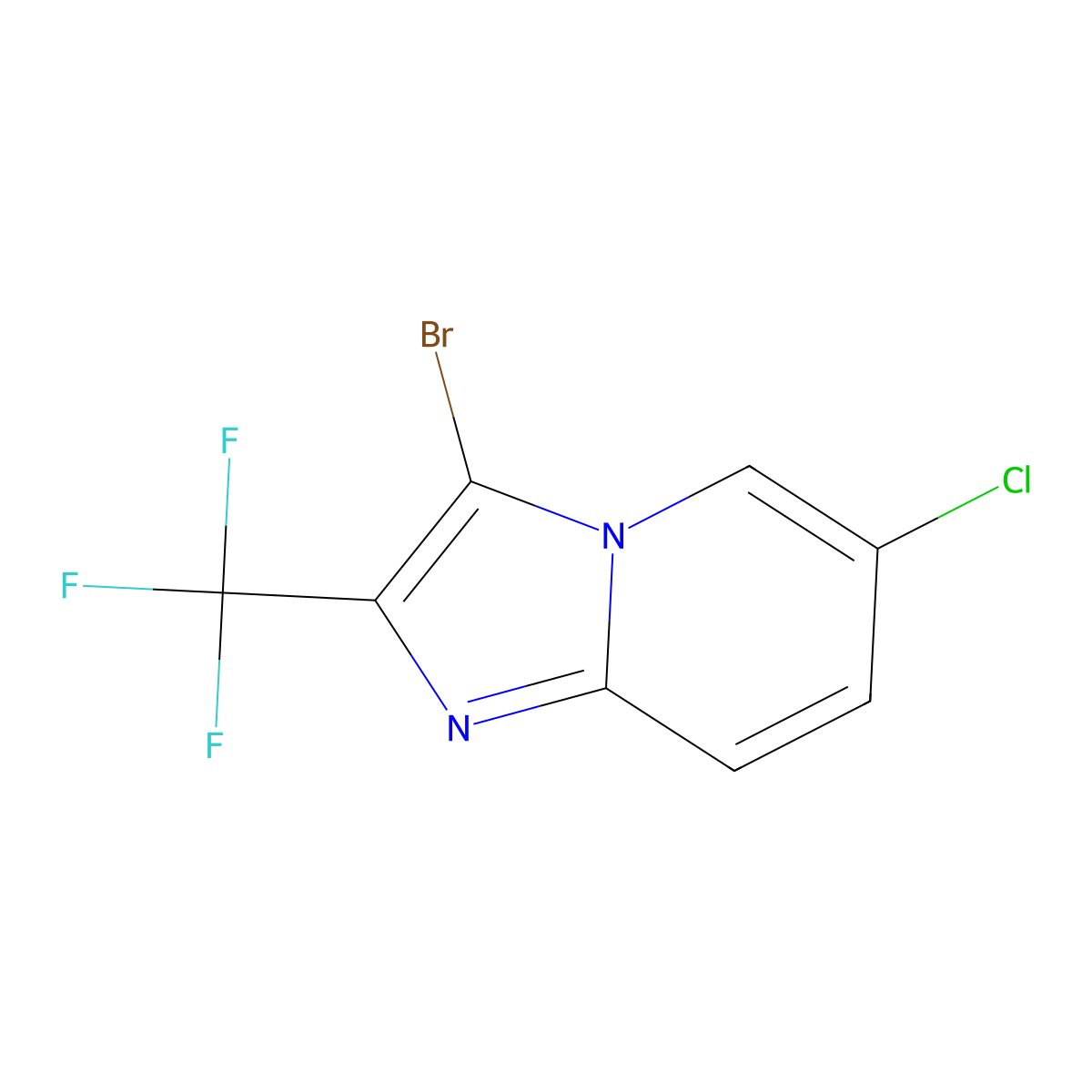 3-Bromo-6-chloro-2-(trifluoromethyl)imidazo[1,2-a]pyridine molecular structure, CAS 1160474-82-7