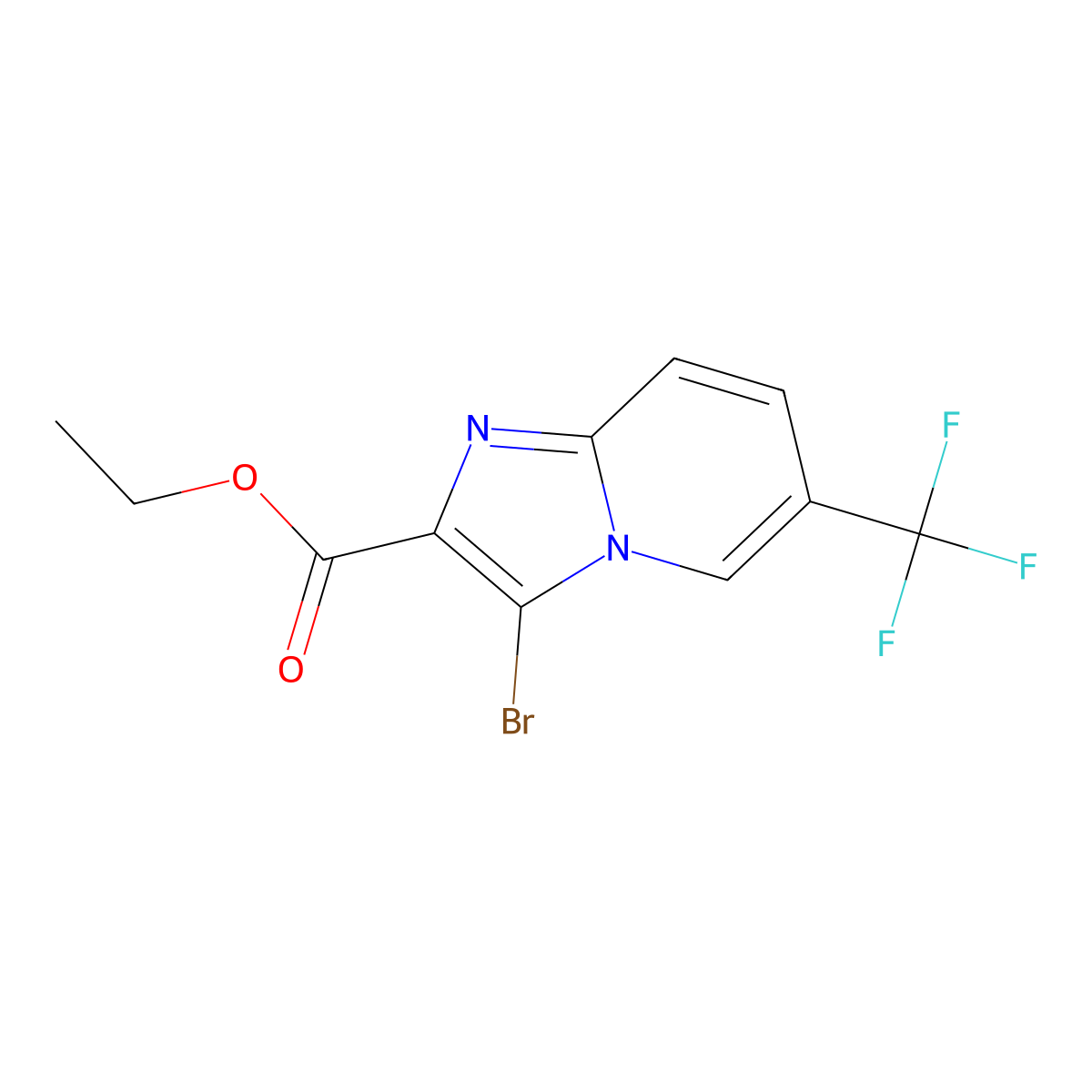 Ethyl 3-bromo-6-(trifluoromethyl)imidazo[1,2-a]pyridine-2-carboxylate molecular structure, CAS 1160474-86-1