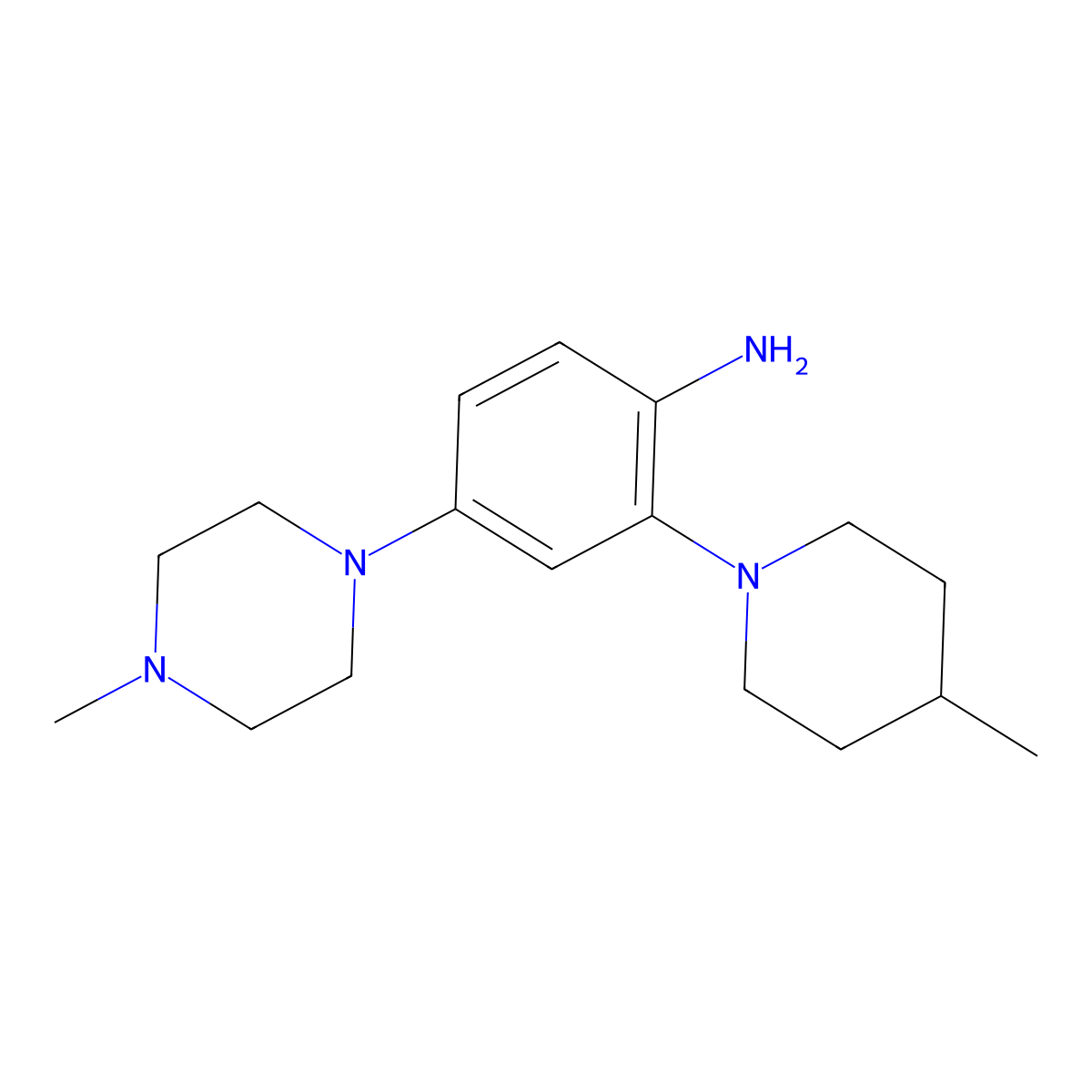 4-(4-Methylpiperazin-1-yl)-2-(4-methylpiperidin-1-yl)aniline molecular structure, CAS 1160474-88-3