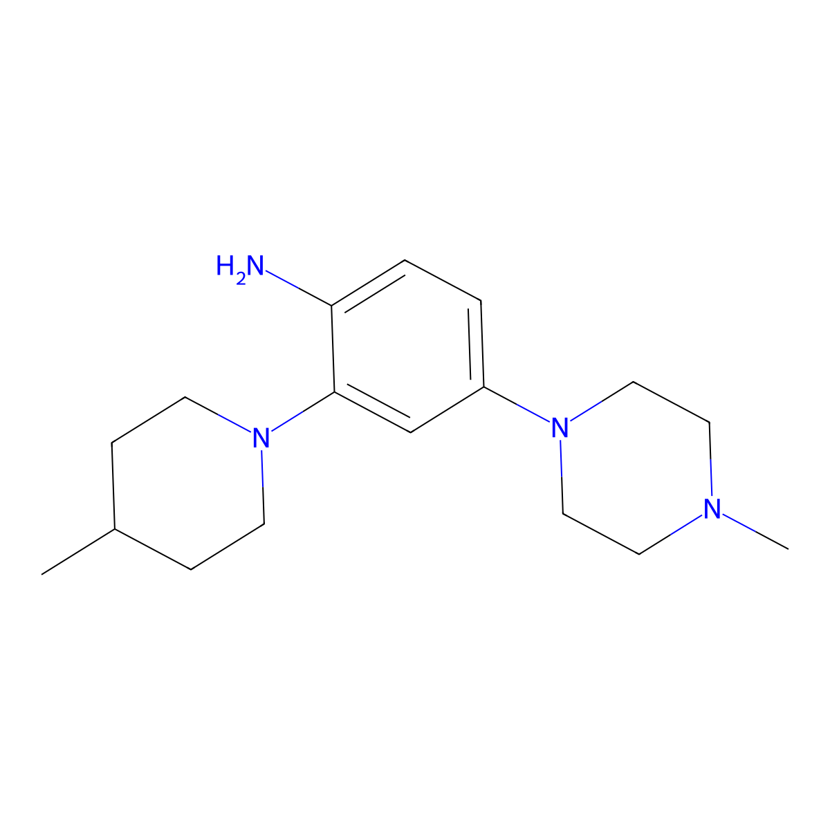 4-(4-Methylpiperazin-1-yl)-2-(4-methylpiperidin-1-yl)aniline molecular structure, CAS 1160474-88-3