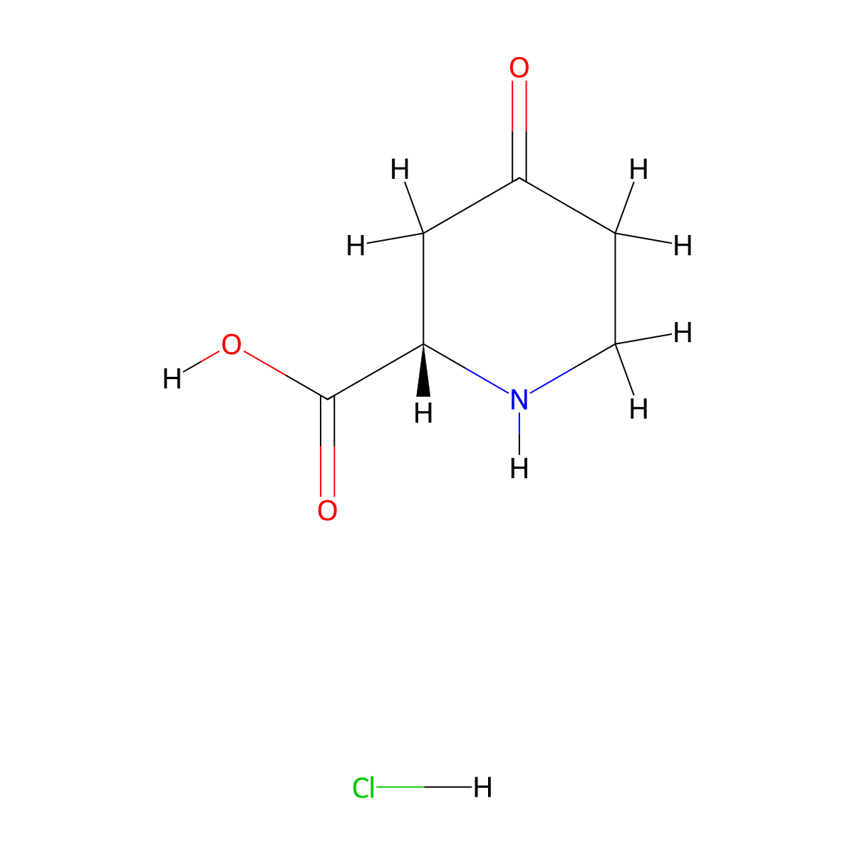 (S)-4-Oxopiperidine-2-carboxylic acid hydrochloride molecular structure, CAS 116049-23-1