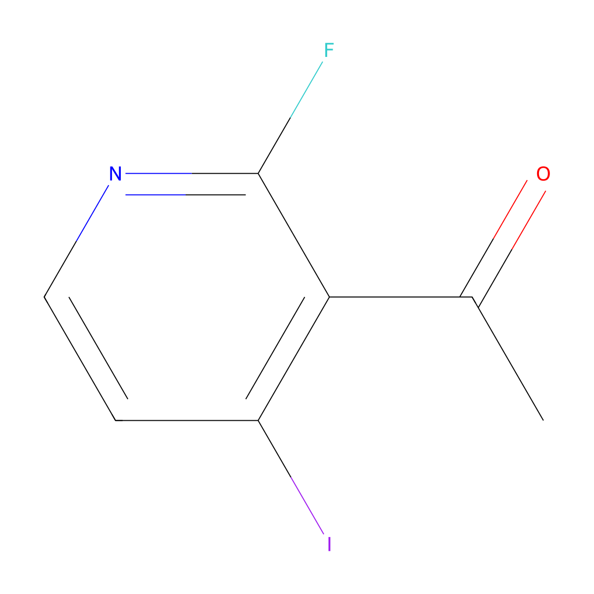 1-(2-Fluoro-4-iodo-3-pyridinyl)-ethanone molecular structure, CAS 1160502-25-9