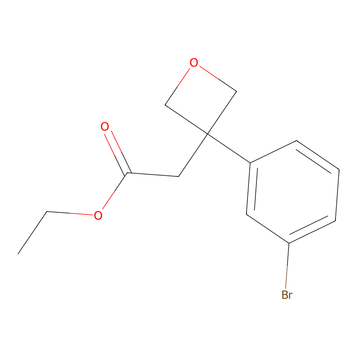 Ethyl 2-[3-(3-bromophenyl)oxetan-3-yl]acetate molecular structure, CAS 1160502-41-9