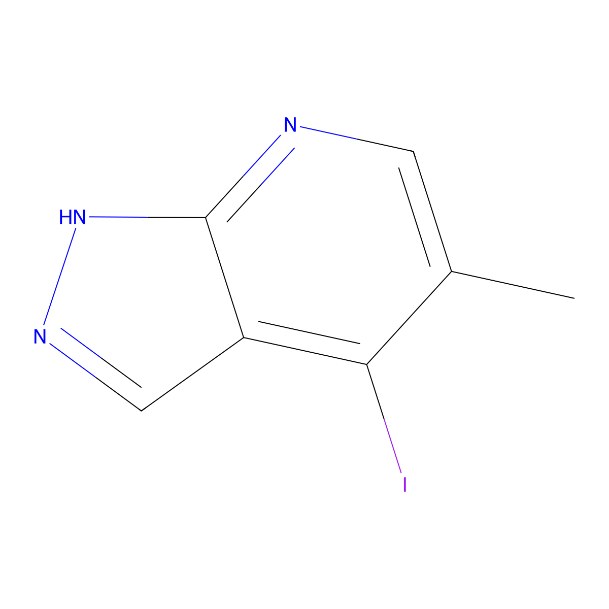 4-iodo-5-methyl-1H-pyrazolo[3,4-b]pyridine molecular structure, CAS 1160502-46-4