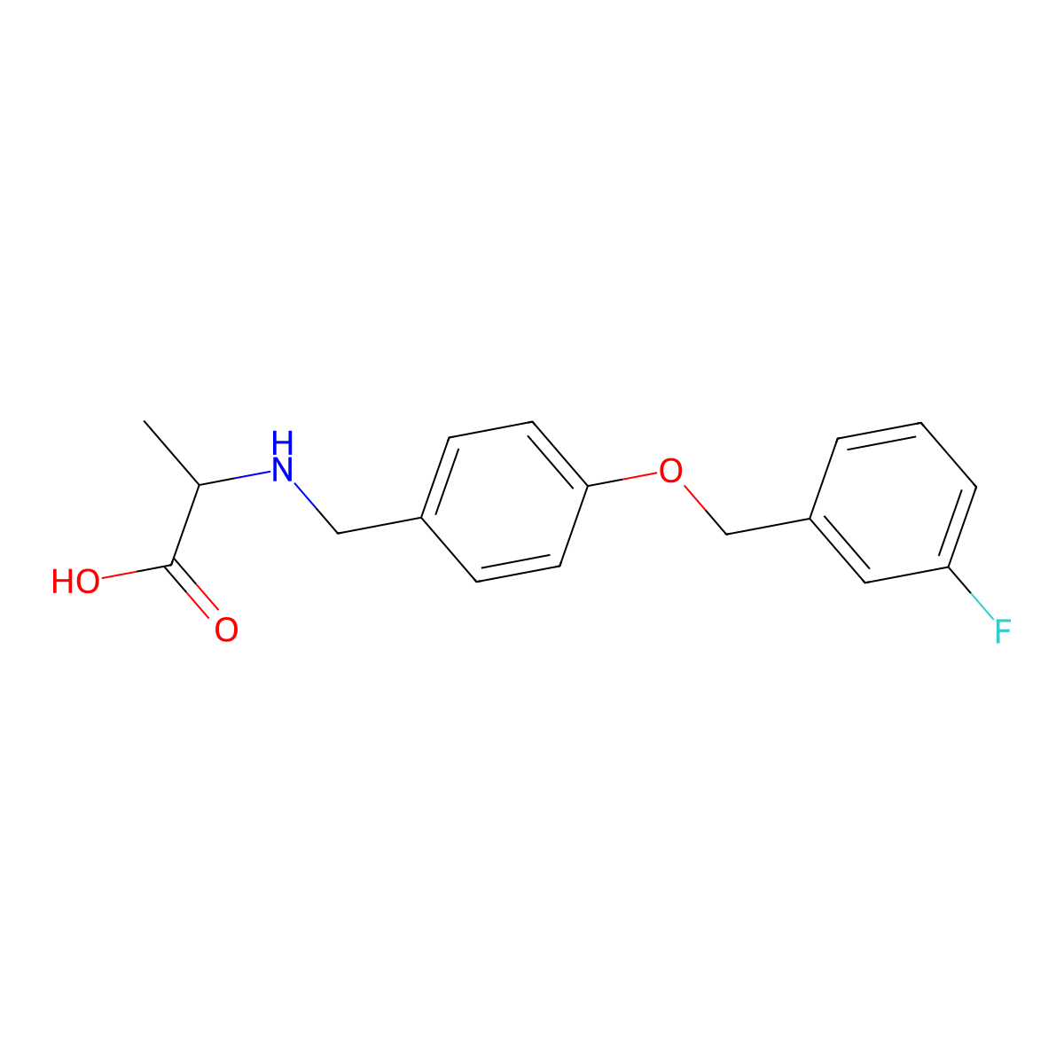 (S)-2-((4-((3-Fluorobenzyl)oxy)benzyl)amino)propionic acid molecular structure, CAS 1160513-60-9