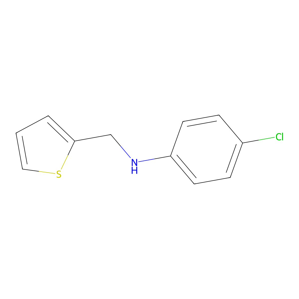 4-chloro-N-(thiophen-2-ylmethyl)aniline molecular structure, CAS 116055-27-7