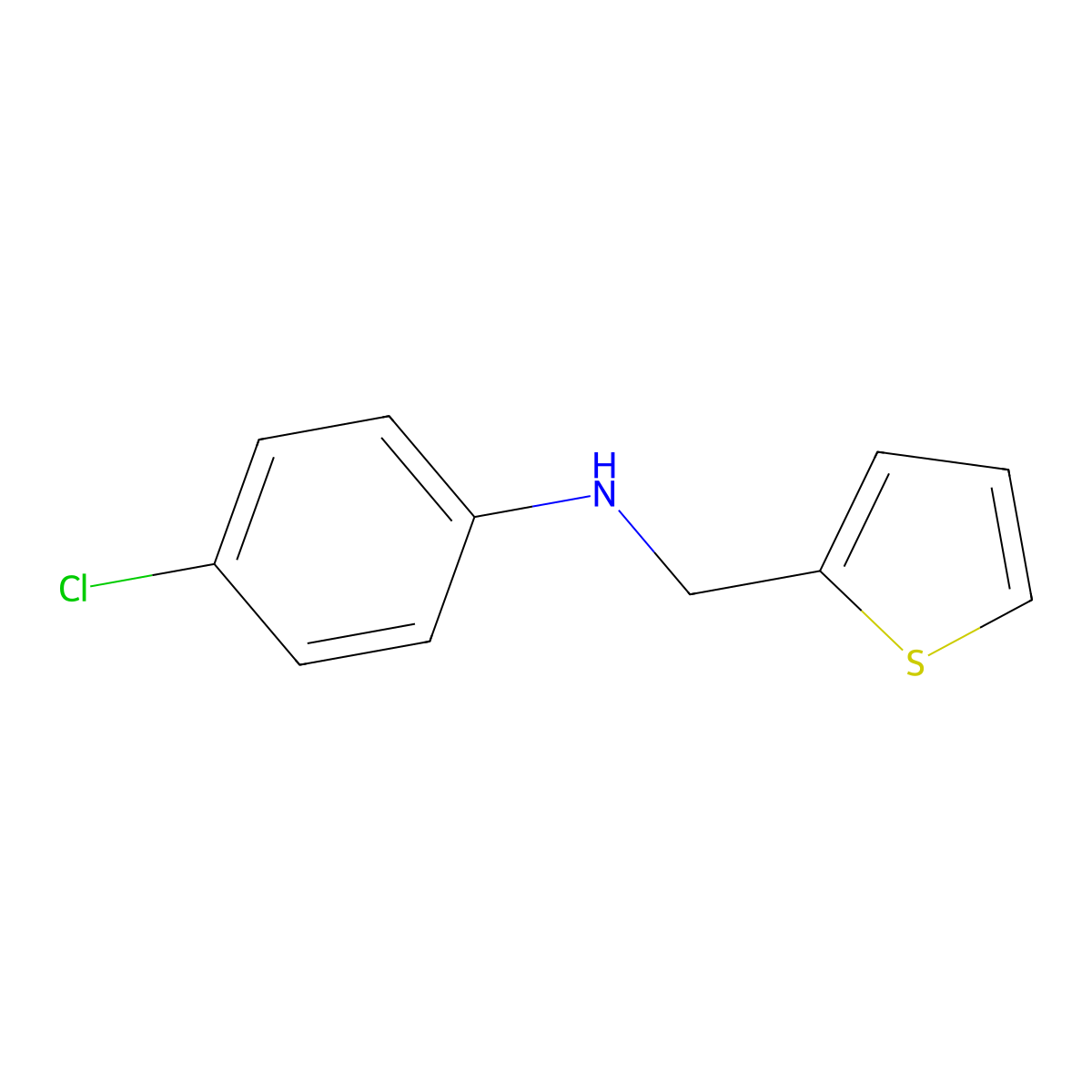 4-chloro-N-(thiophen-2-ylmethyl)aniline molecular structure, CAS 116055-27-7