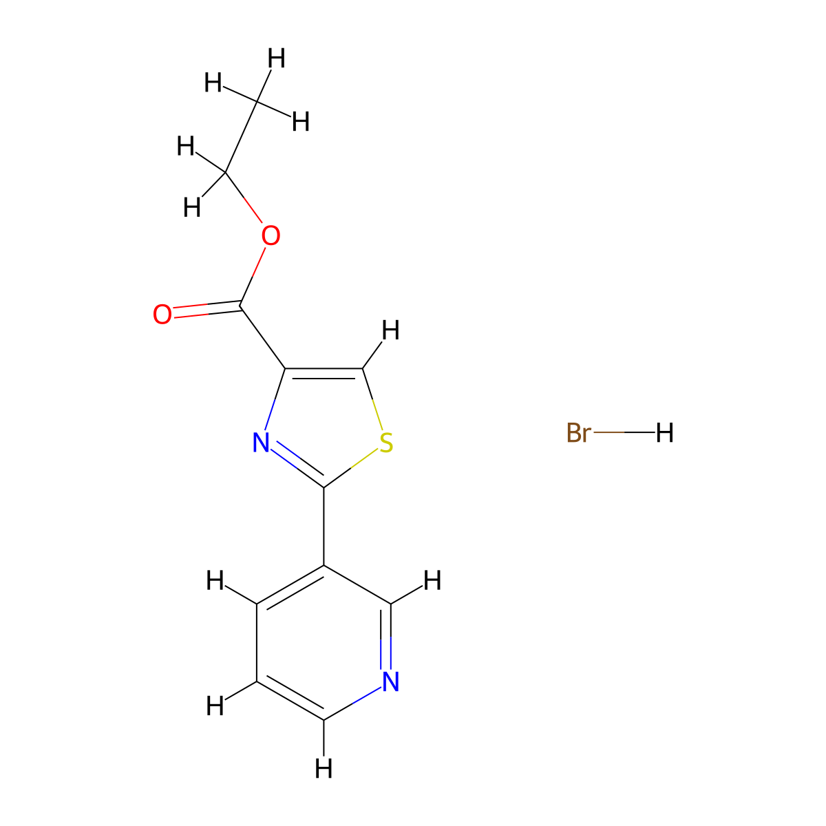 2-Pyridin-3-yl-thiazole-4-carboxylic acid ethyl ester hydrobromide molecular structure, CAS 116055-57-3