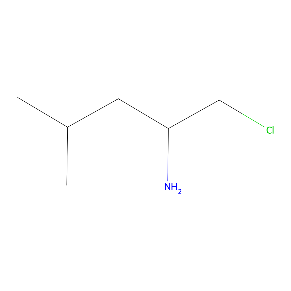 1-Chloro-4-methylpentan-2-amine molecular structure, CAS 1160554-13-1